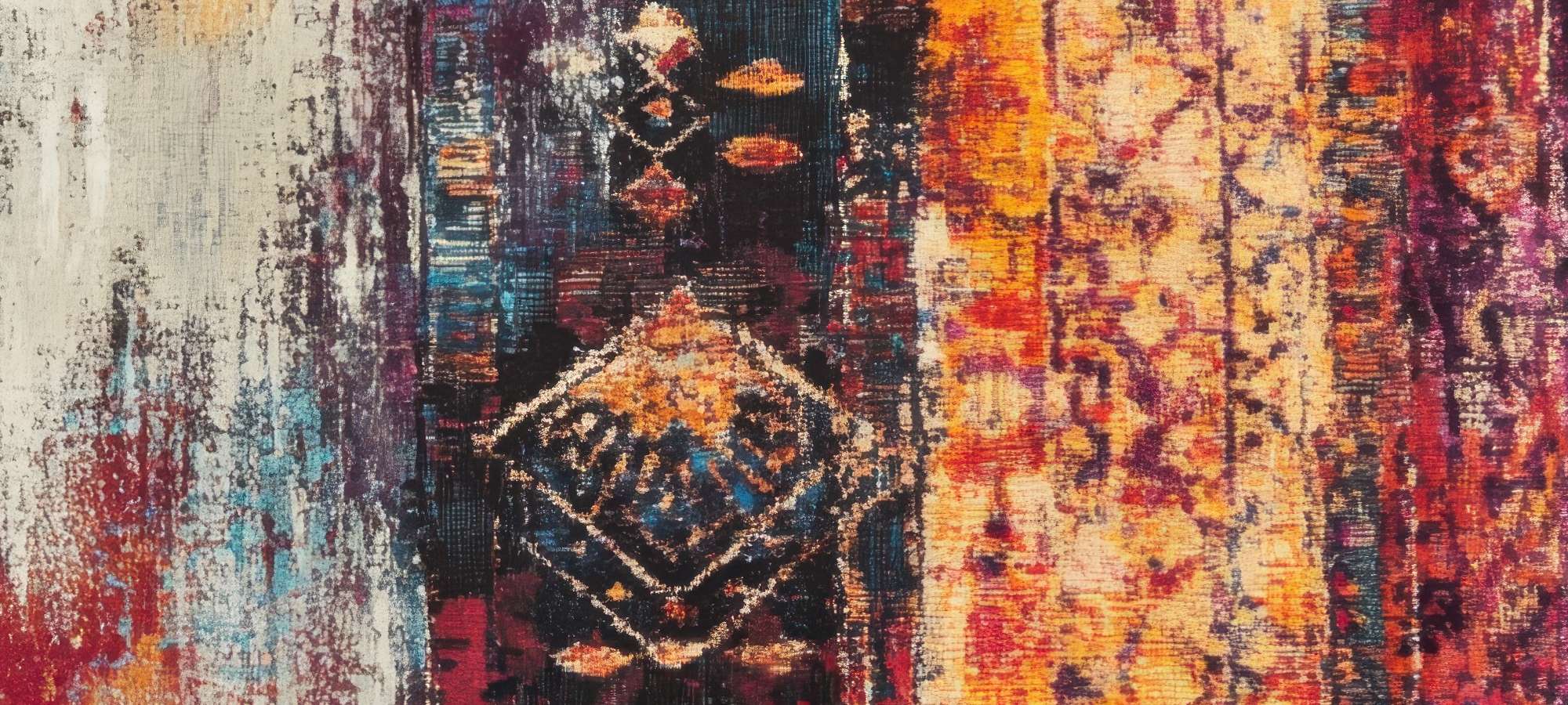 Close-up of colorful abstract textures in boho desktop wallpapers with warm earthy tones