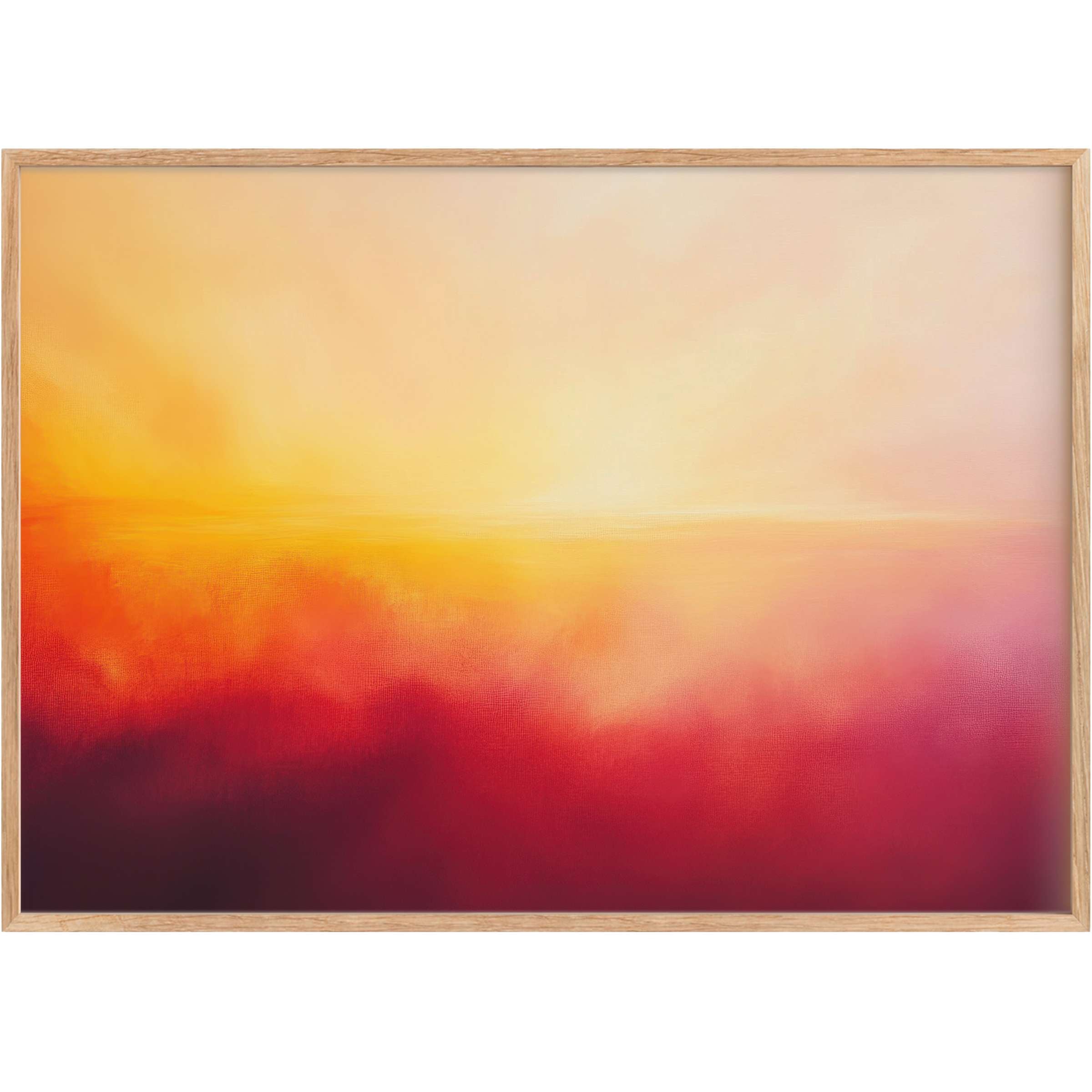 Radiant abstract printable wall art blending warm golds and deep reds, evoking passion and serene elegance in modern decor