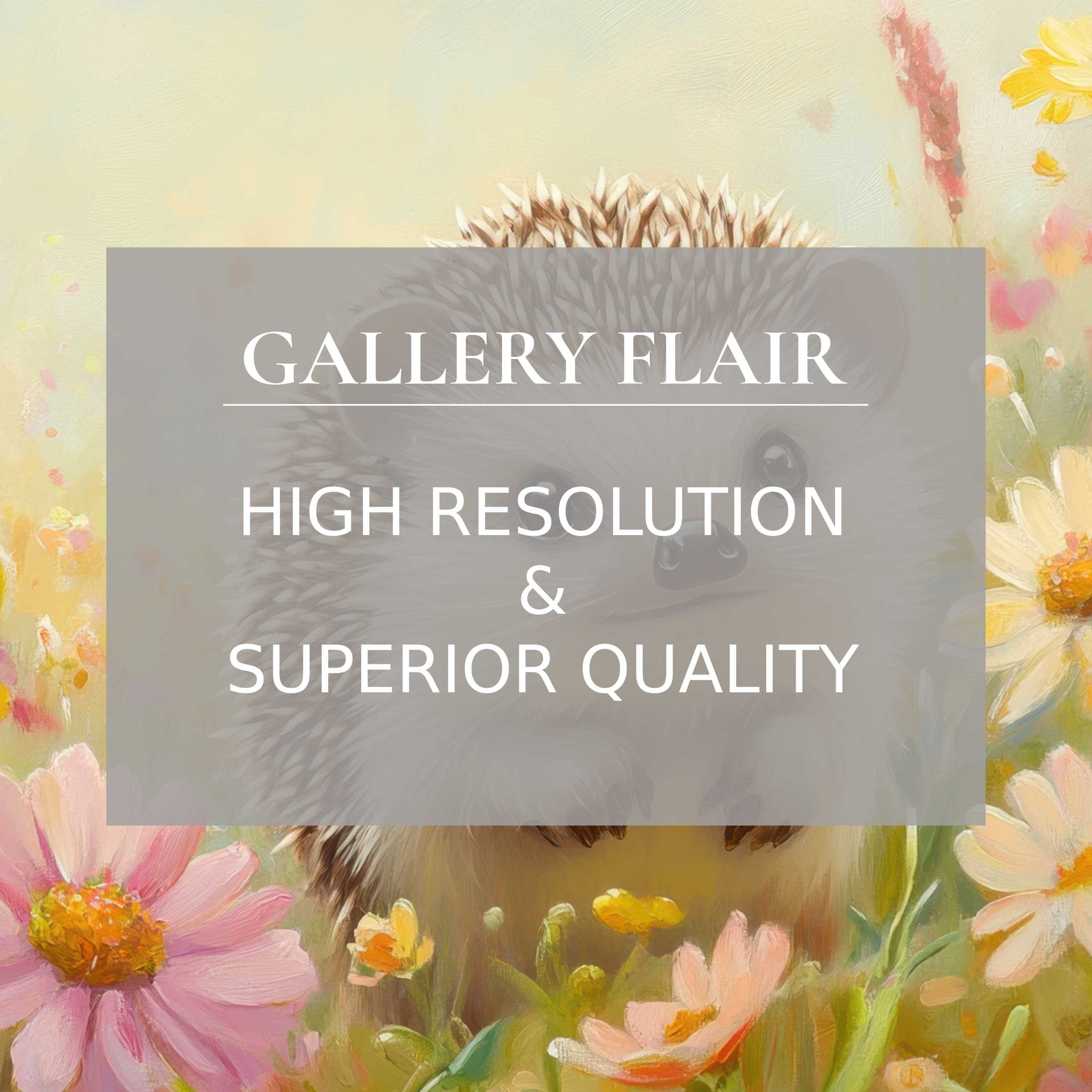Nursery printable art featuring a serene hedgehog amidst soft pastel blooms, elevating modern spaces with exquisite detail and warmth
