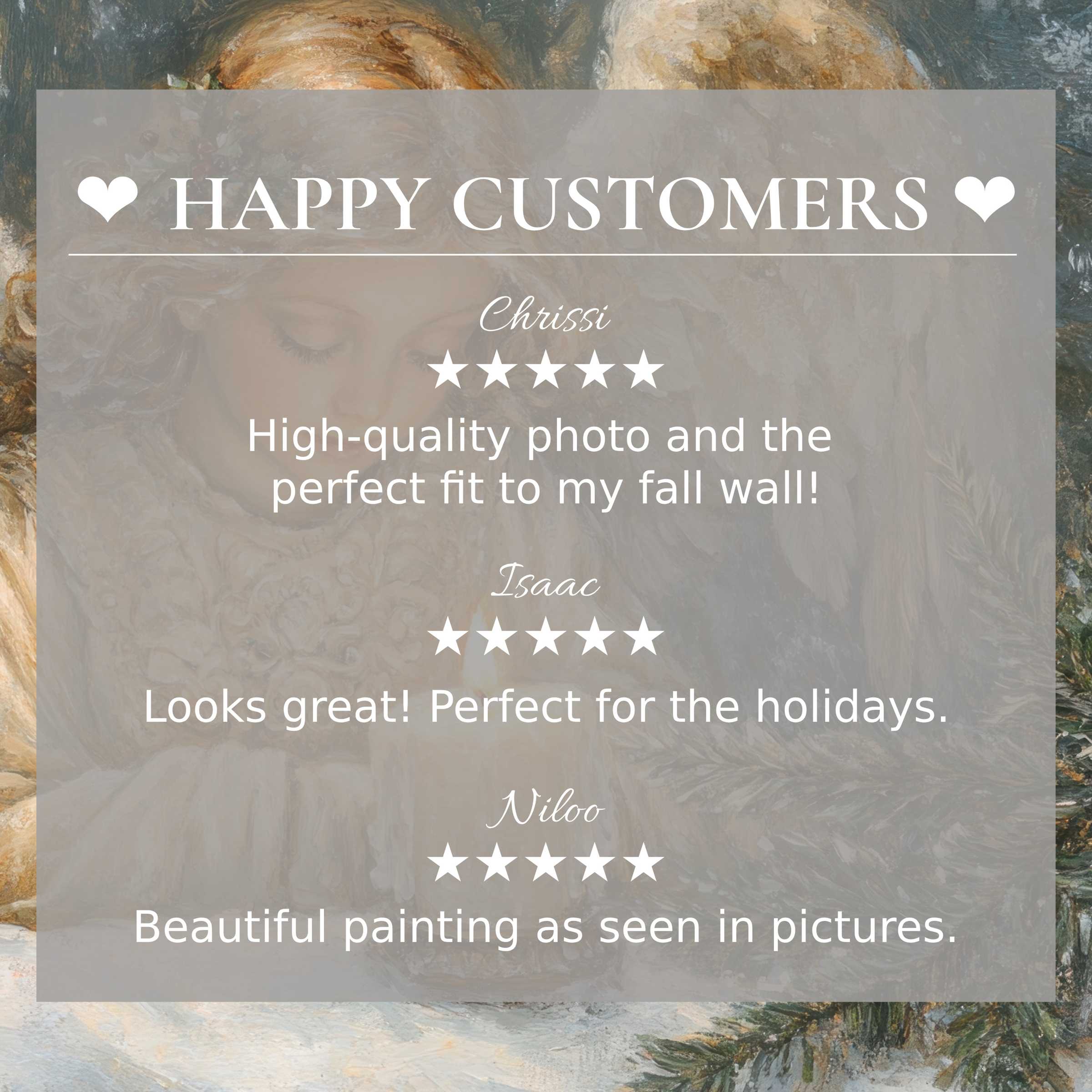 Elegant christmas art for Frame TV with abstract warm tones; happy customer reviews build trust in refined decor