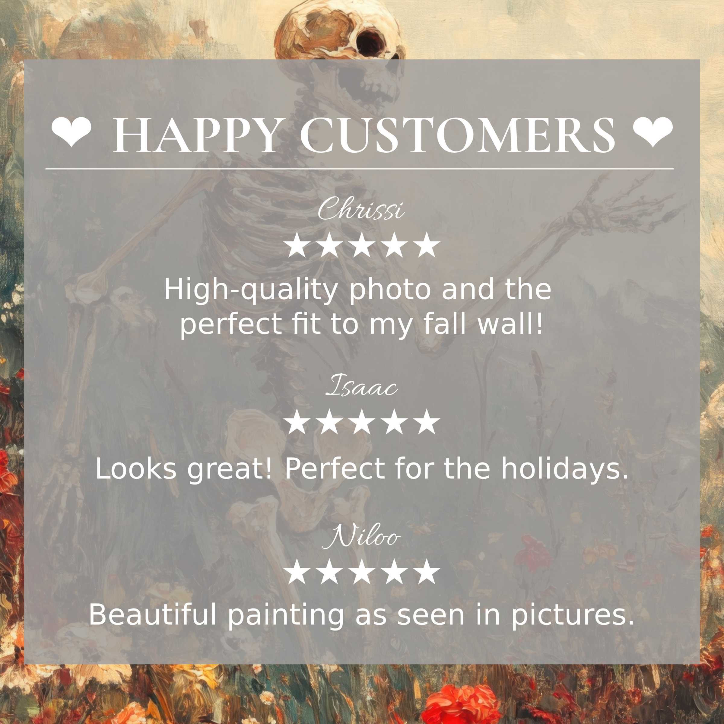 Refined halloween art for Frame TV with warm floral tones; happy customer reviews build trust and showcase elegance