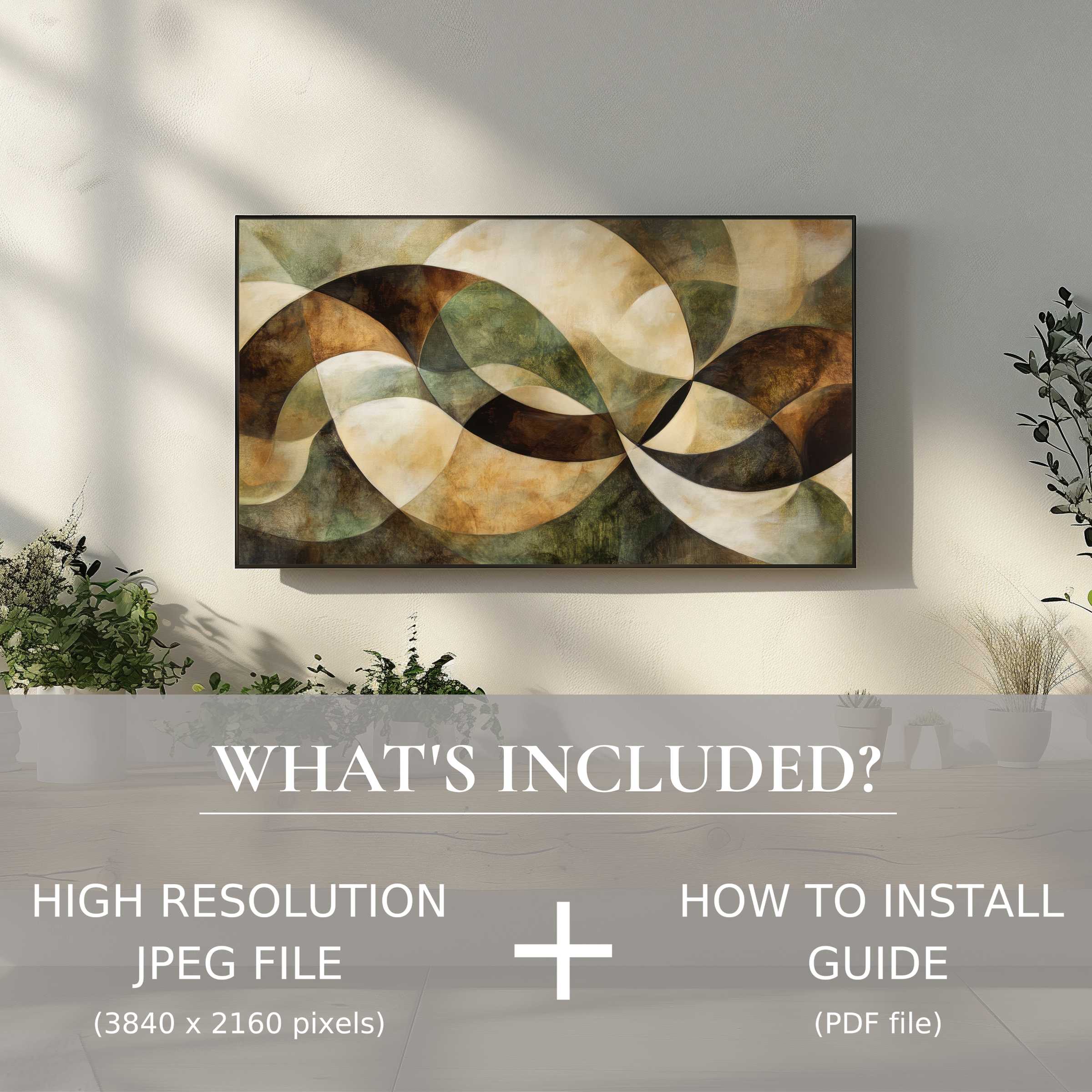 Elegant modern digital TV art download enhances your living space with easy use and sophisticated abstract design