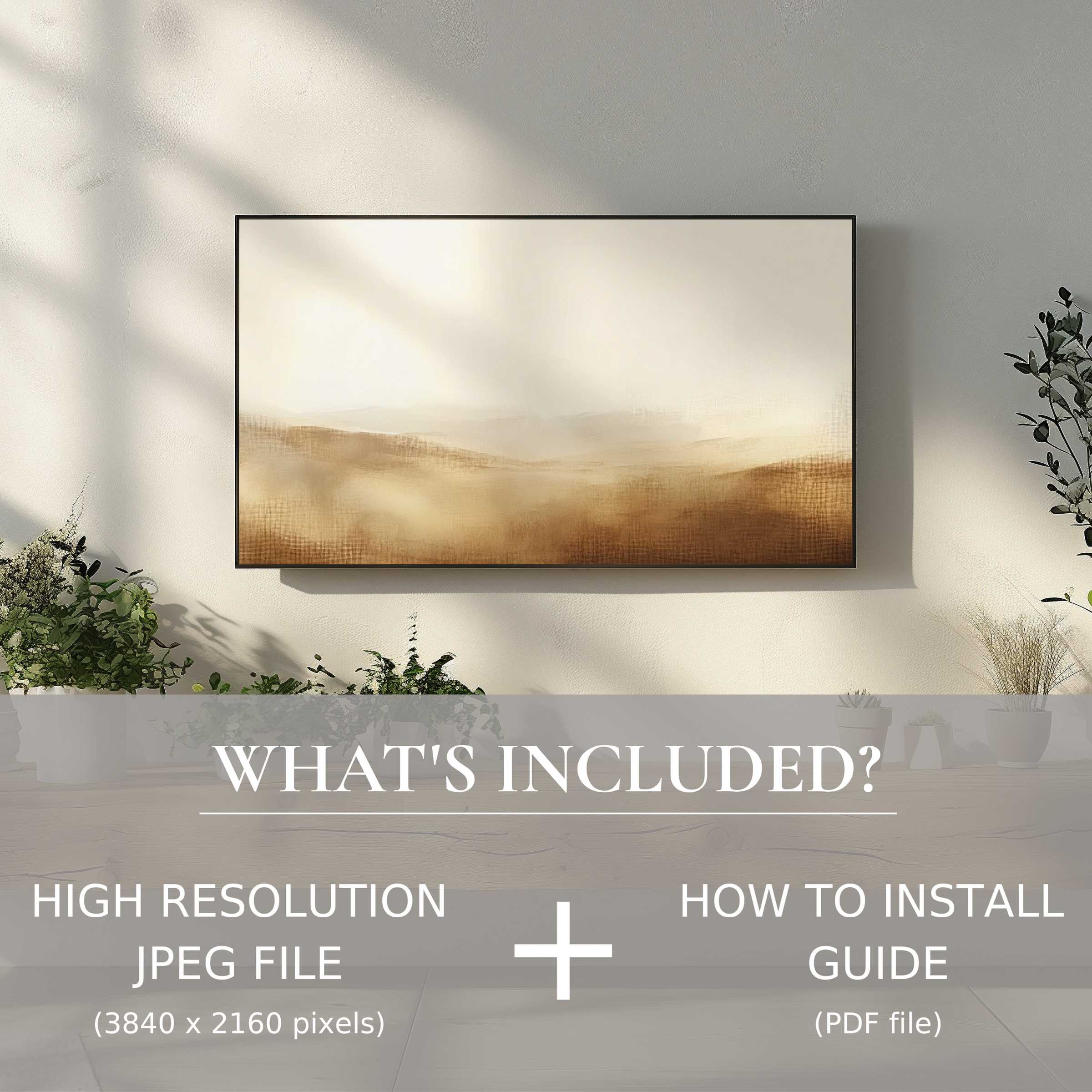 Elegant landscape digital TV art download enhances modern living spaces with easy digital use and serene style