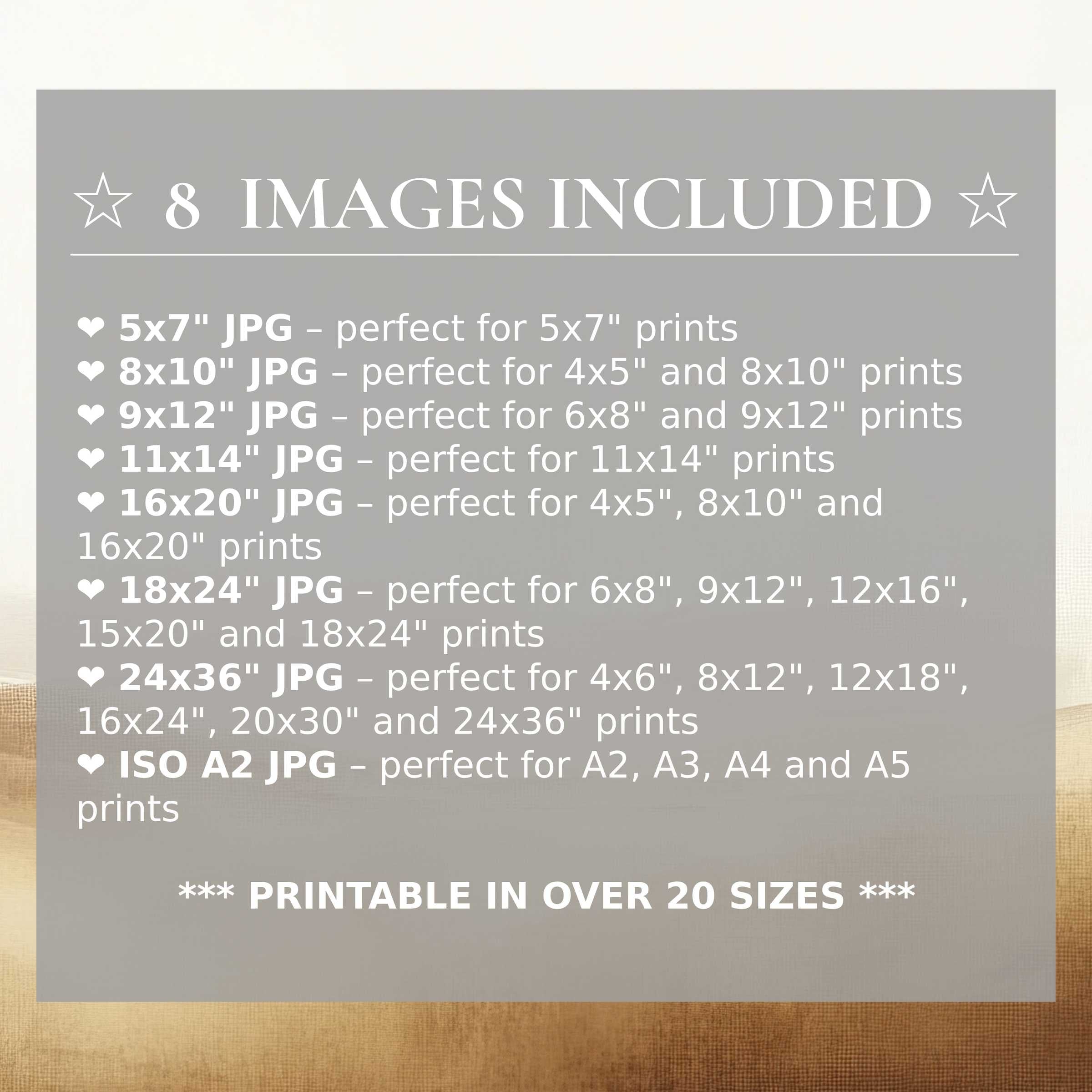 Landscape digital print radiating serene earth tones and soft gray hues, elevating modern interiors with timeless style and eight high-quality sizes included