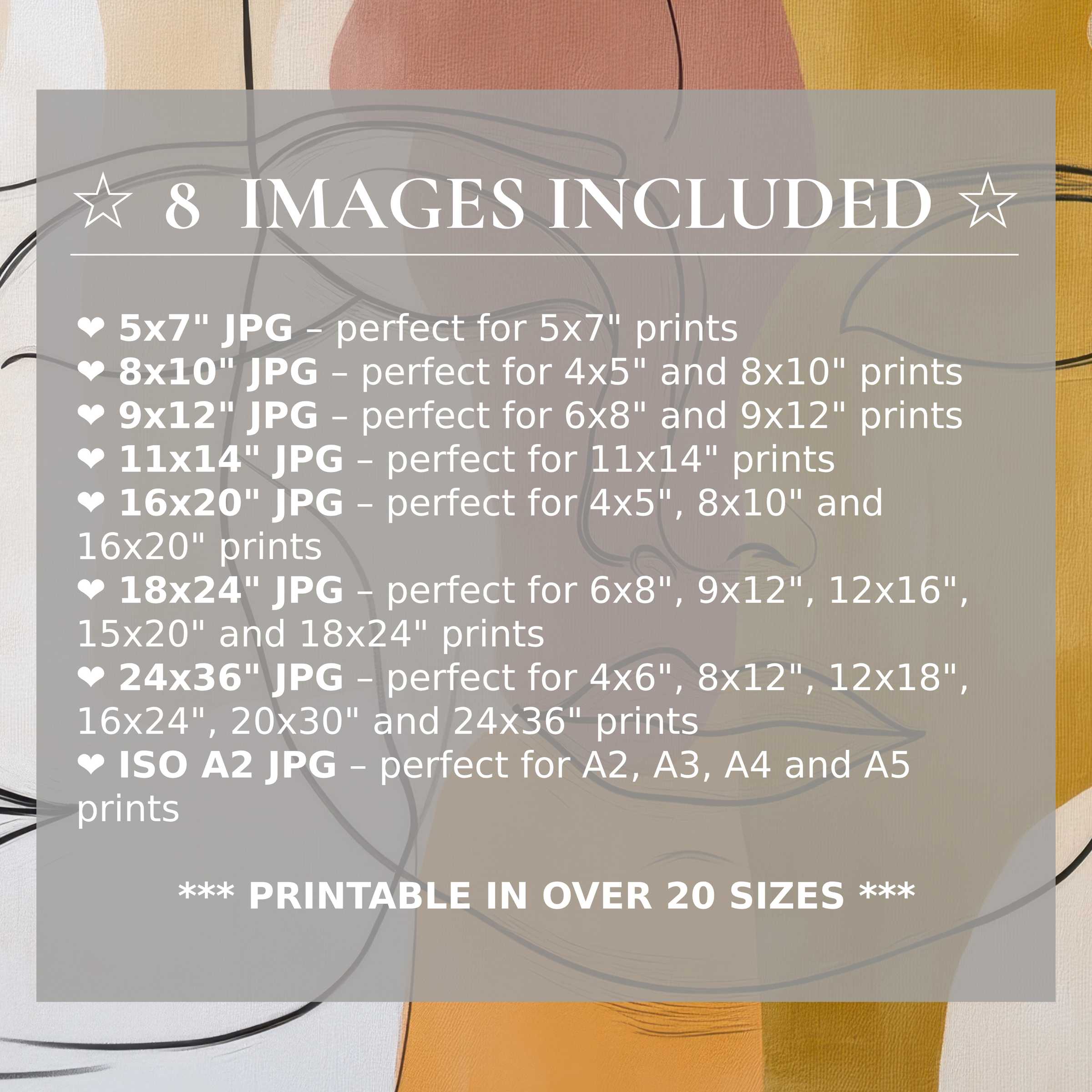 Minimalist digital print in warm ochre, soft beige, and muted terracotta, delivering radiant calmness; includes 8 high-quality sizes for versatile, elegant modern interiors