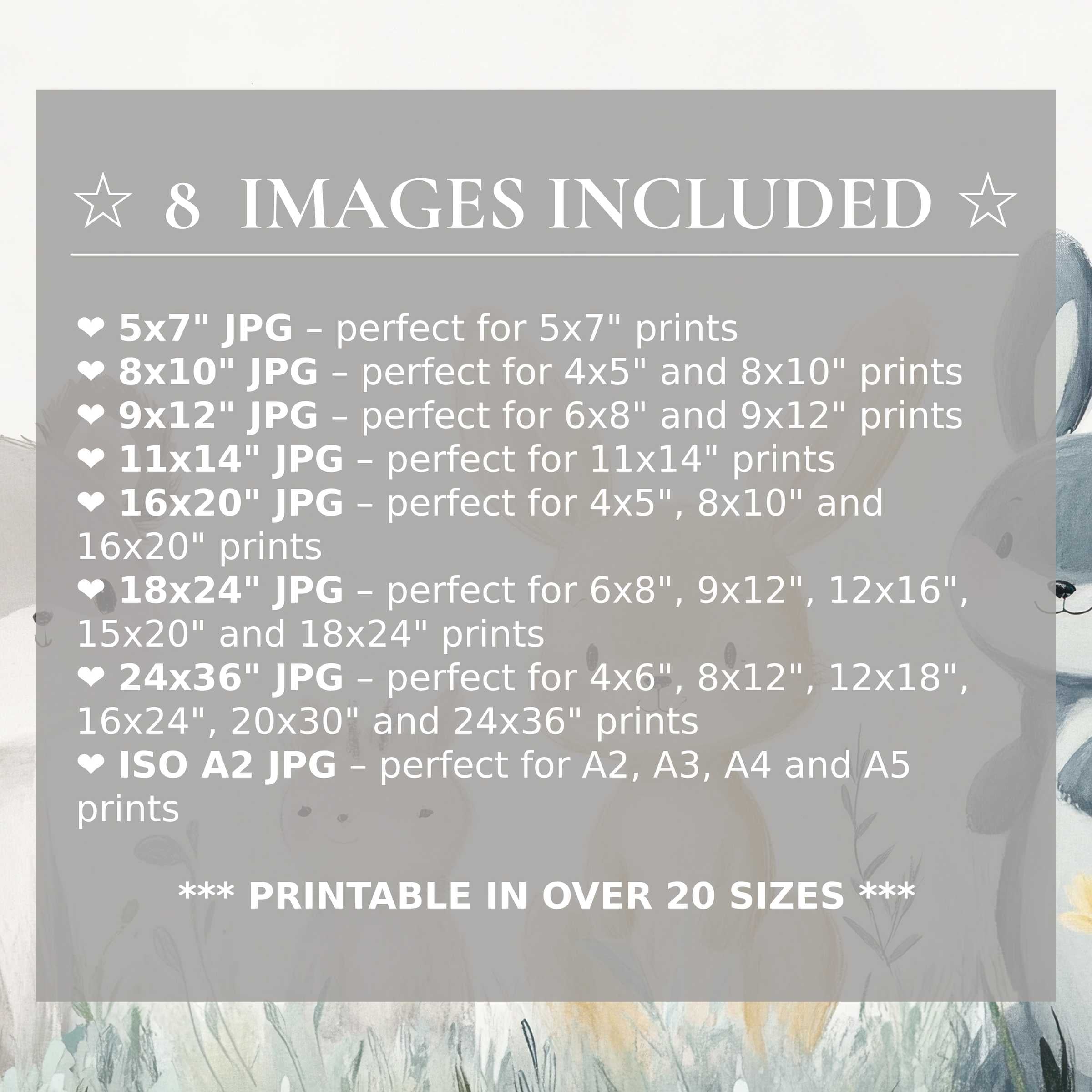Nursery digital print in soft blues and buttery yellows, radiating calm and warmth; includes 8 high-quality sizes to elevate modern interiors with versatile style
