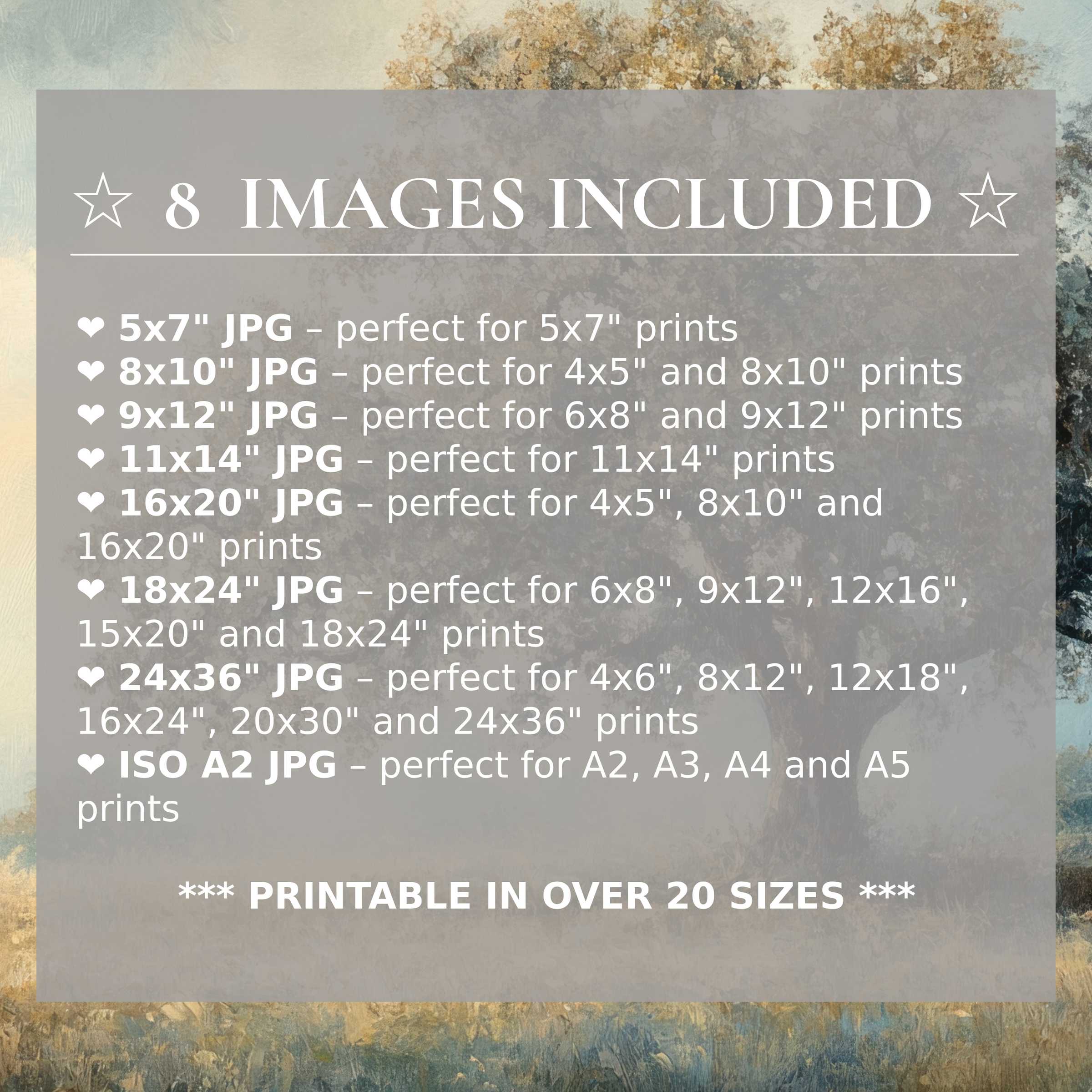 Radiant vintage digital print in warm golds and soft blues, elevating modern interiors with 8 high-quality sizes included