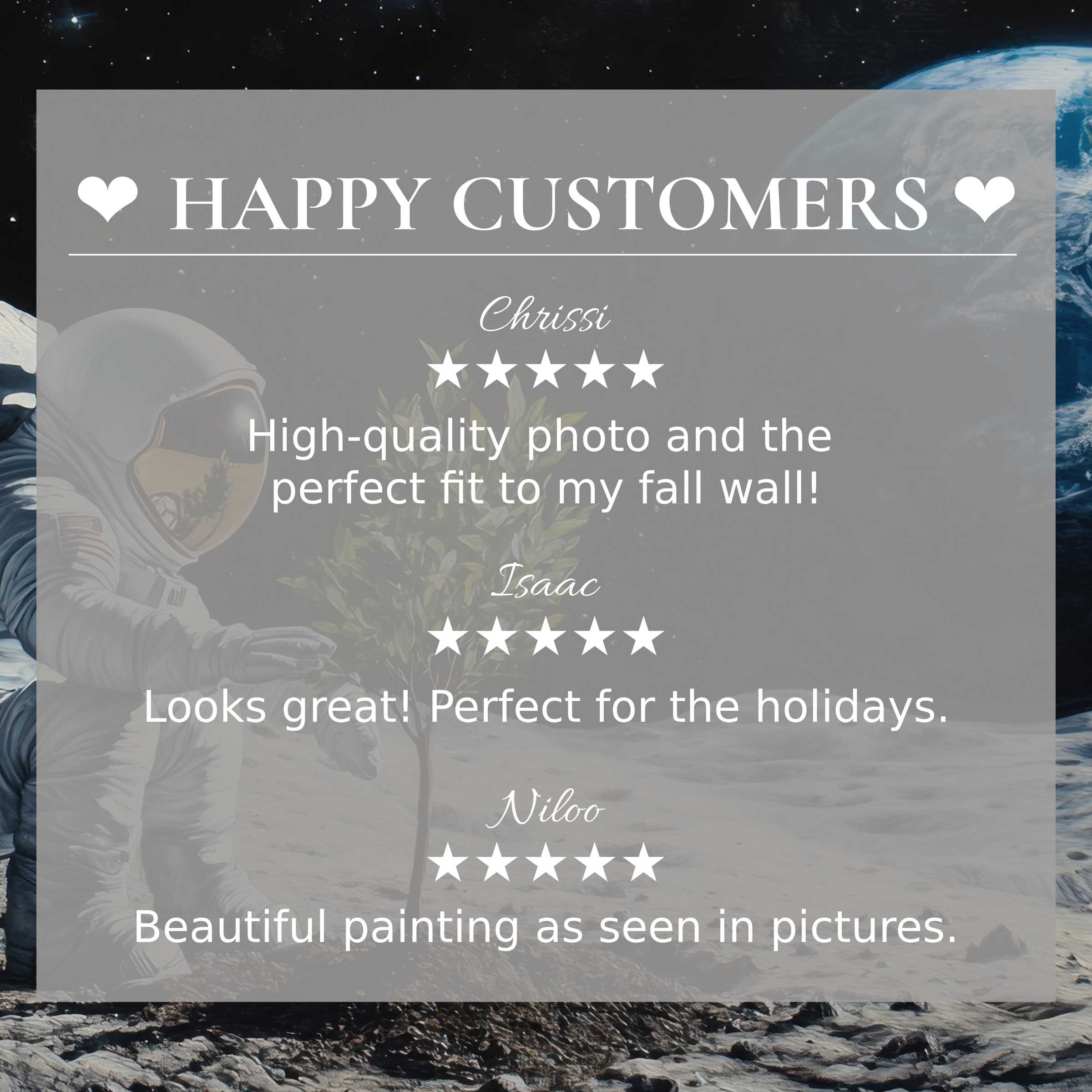 Street art for Frame TV with abstract earth tones, happy customer reviews build trust and showcase elegance