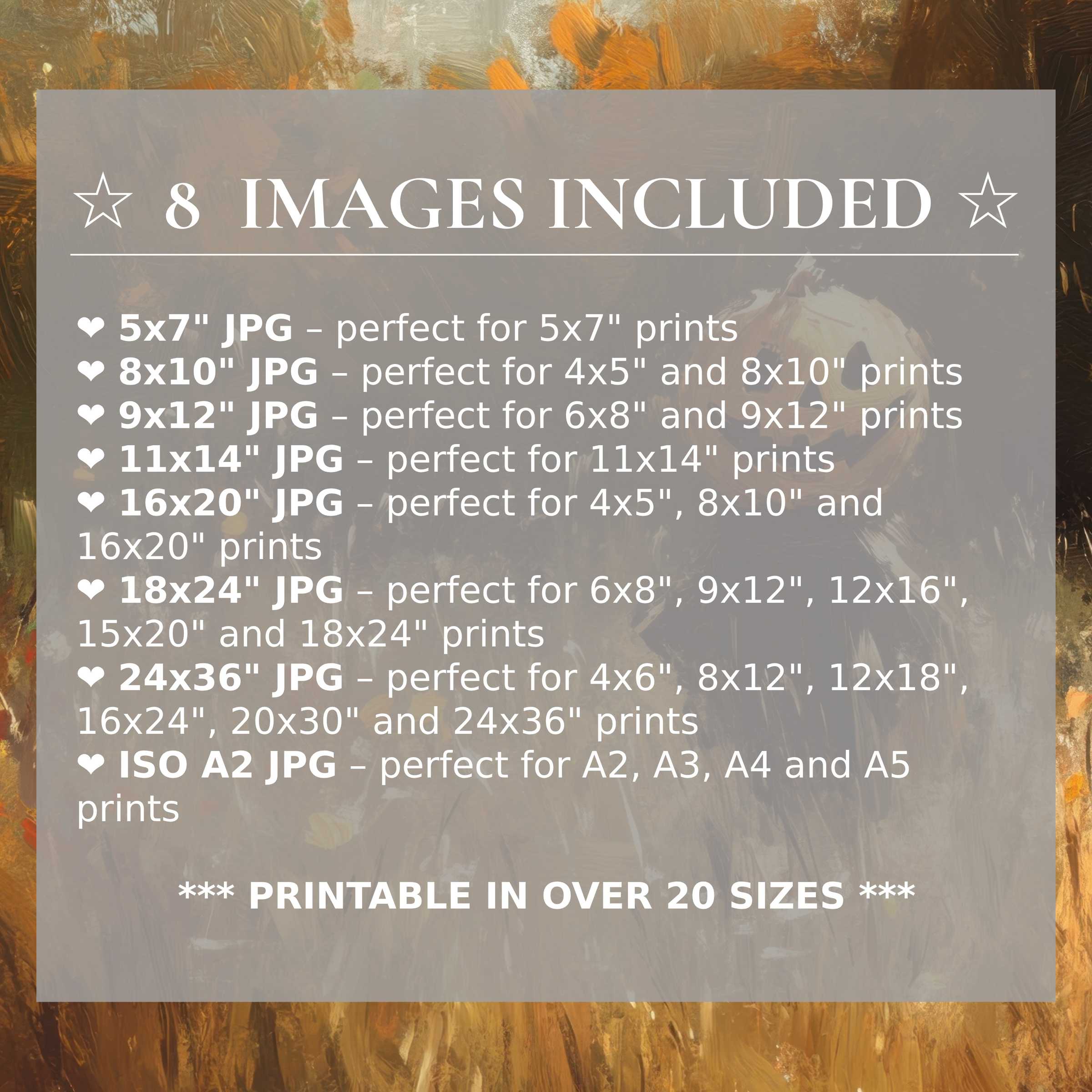 Halloween digital print radiates warm amber and muted gold hues, enhancing modern interiors with style and elegance Includes 8 high-quality sizes for versatile display