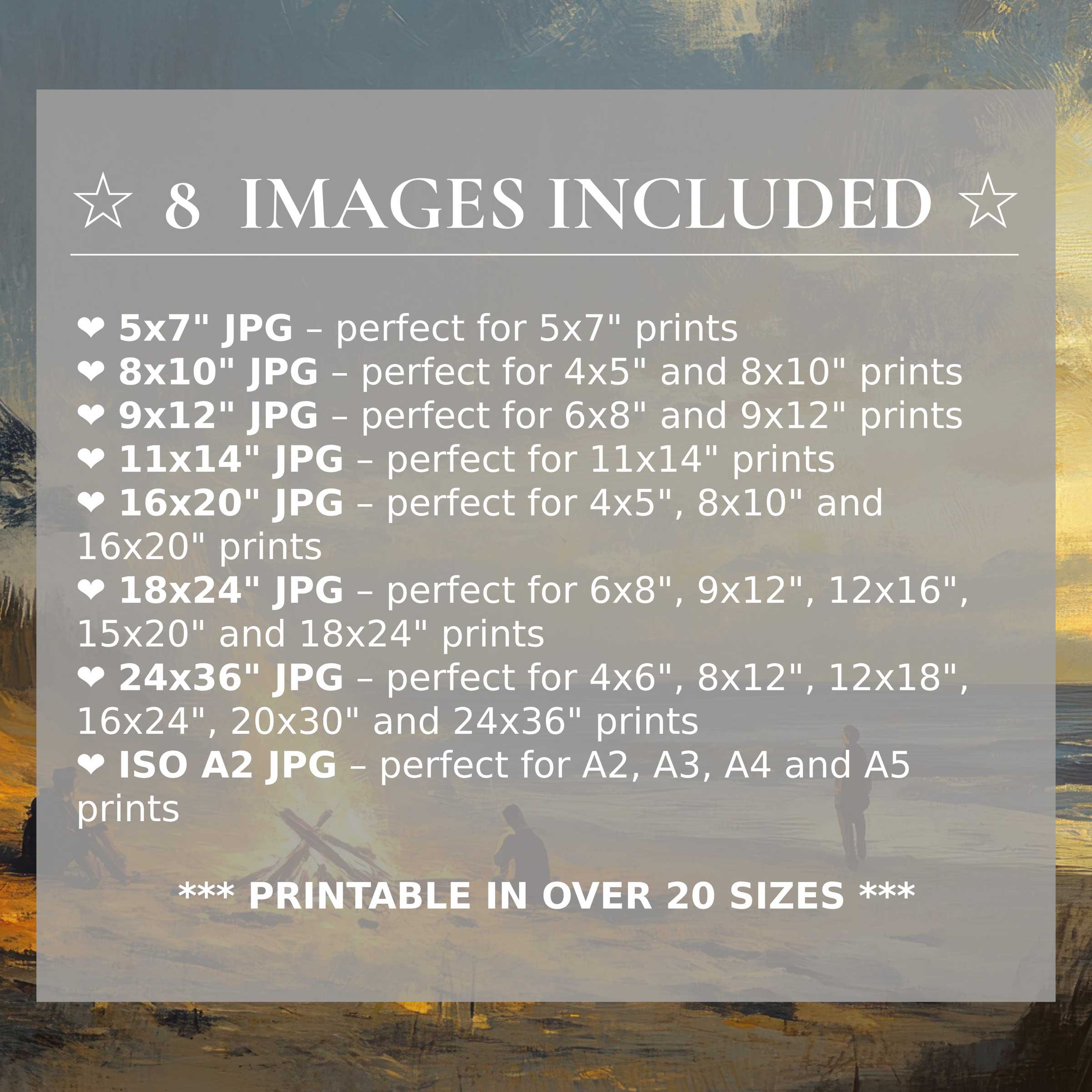Coastal digital print in radiant blues and warm golds, offering 8 high-quality sizes included to elevate modern interiors with stylish versatility