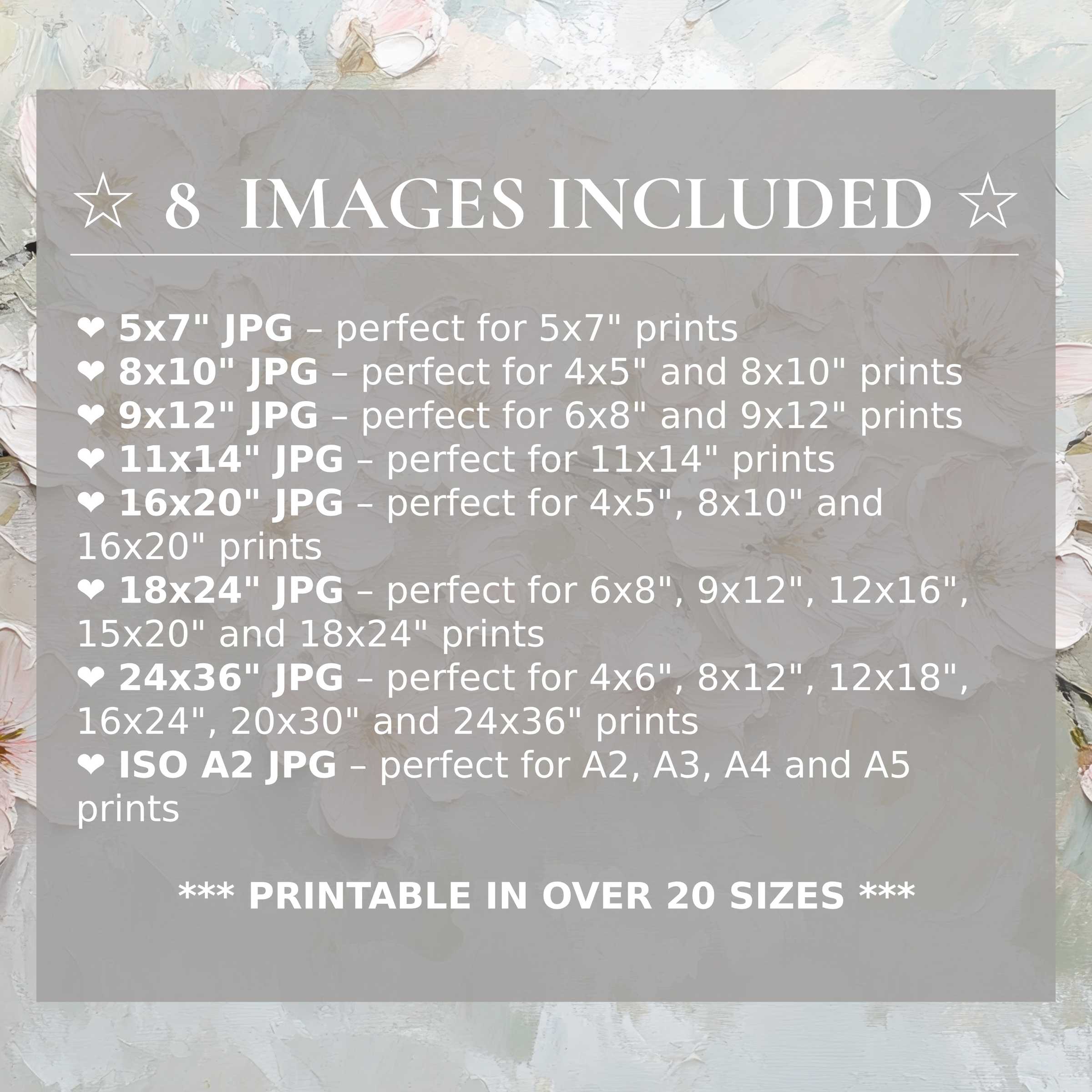 Radiant spring digital print in soft pastels, elevating modern interiors with serene beauty and style; includes 8 high-quality sizes