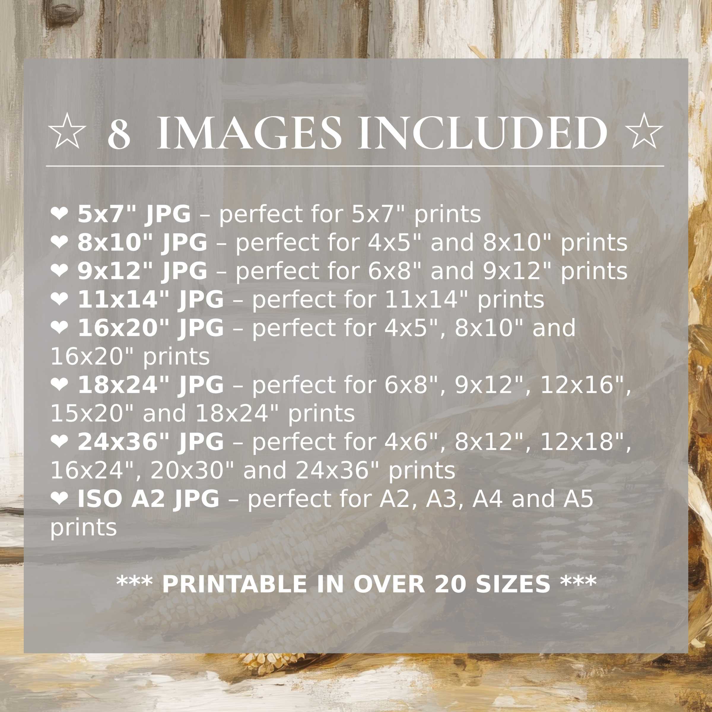 Farmhouse digital print in warm neutrals evokes calming rustic charm, delivered in 8 high-quality sizes to elevate modern interiors
