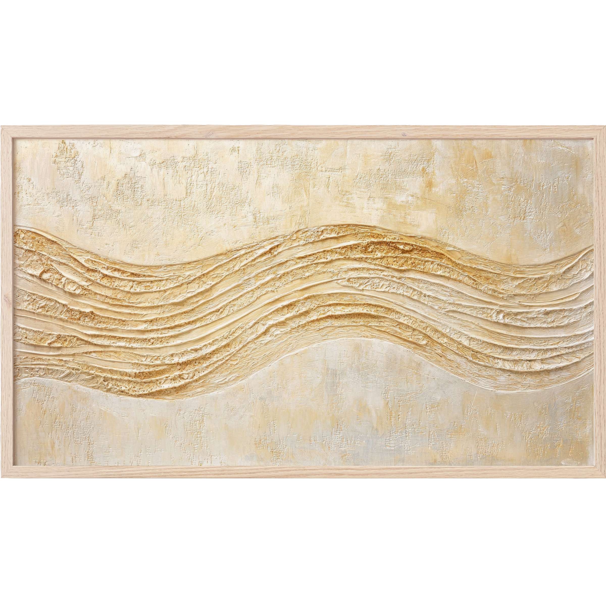 Boho Frame TV Art with textured golden waves on creamy beige, blending modern elegance with subtle natural warmth