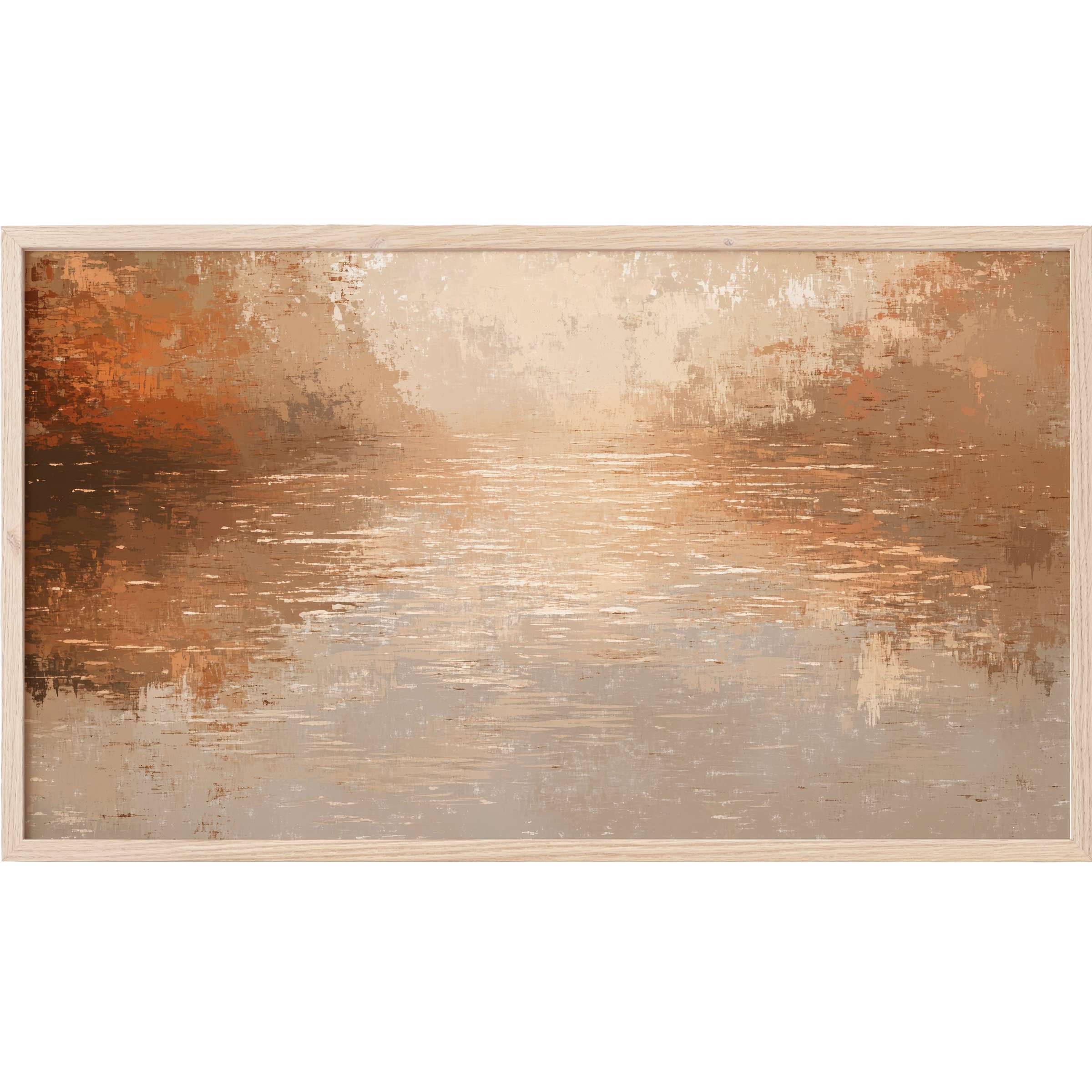 Subtle abstract reflections in warm earth tones and soft beige, framed for a refined vintage Frame TV Art statement