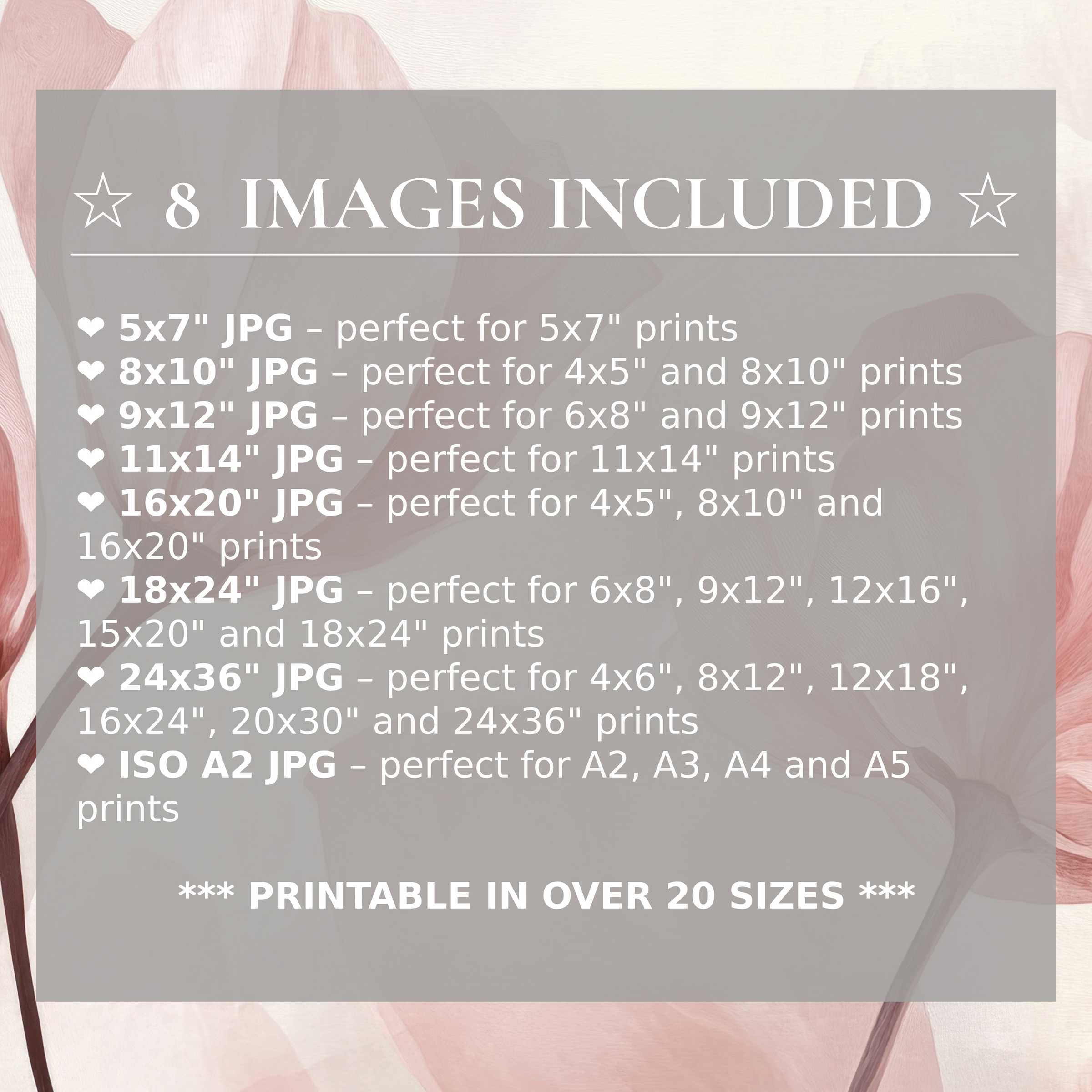 Elegant modern digital print featuring radiant blush and deep mauve tones, elevating interiors with timeless style and flexibility; includes 8 high-quality sizes with download