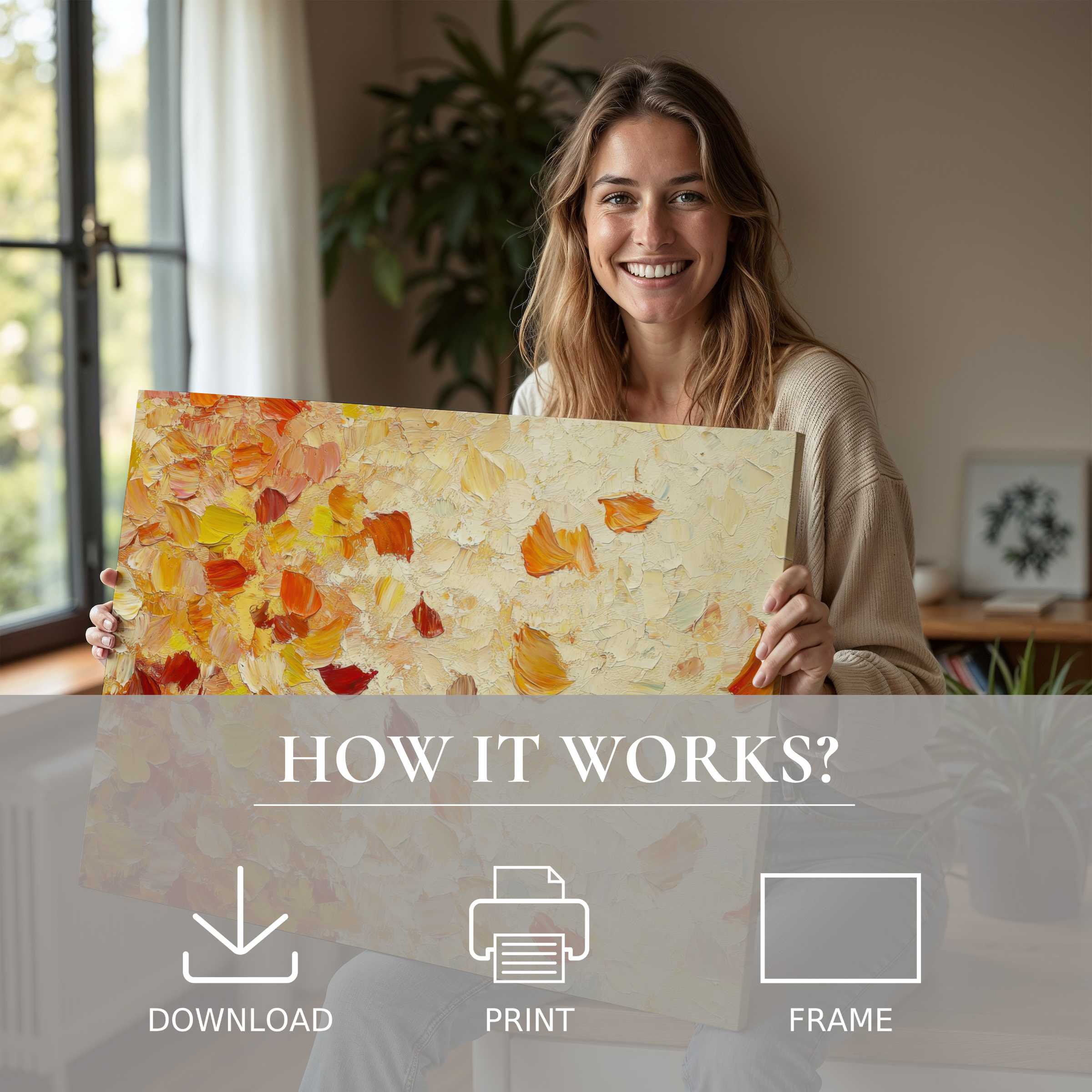 A joyous moment of connection with botanical digital art print, brightening a stylish home with effortless elegance