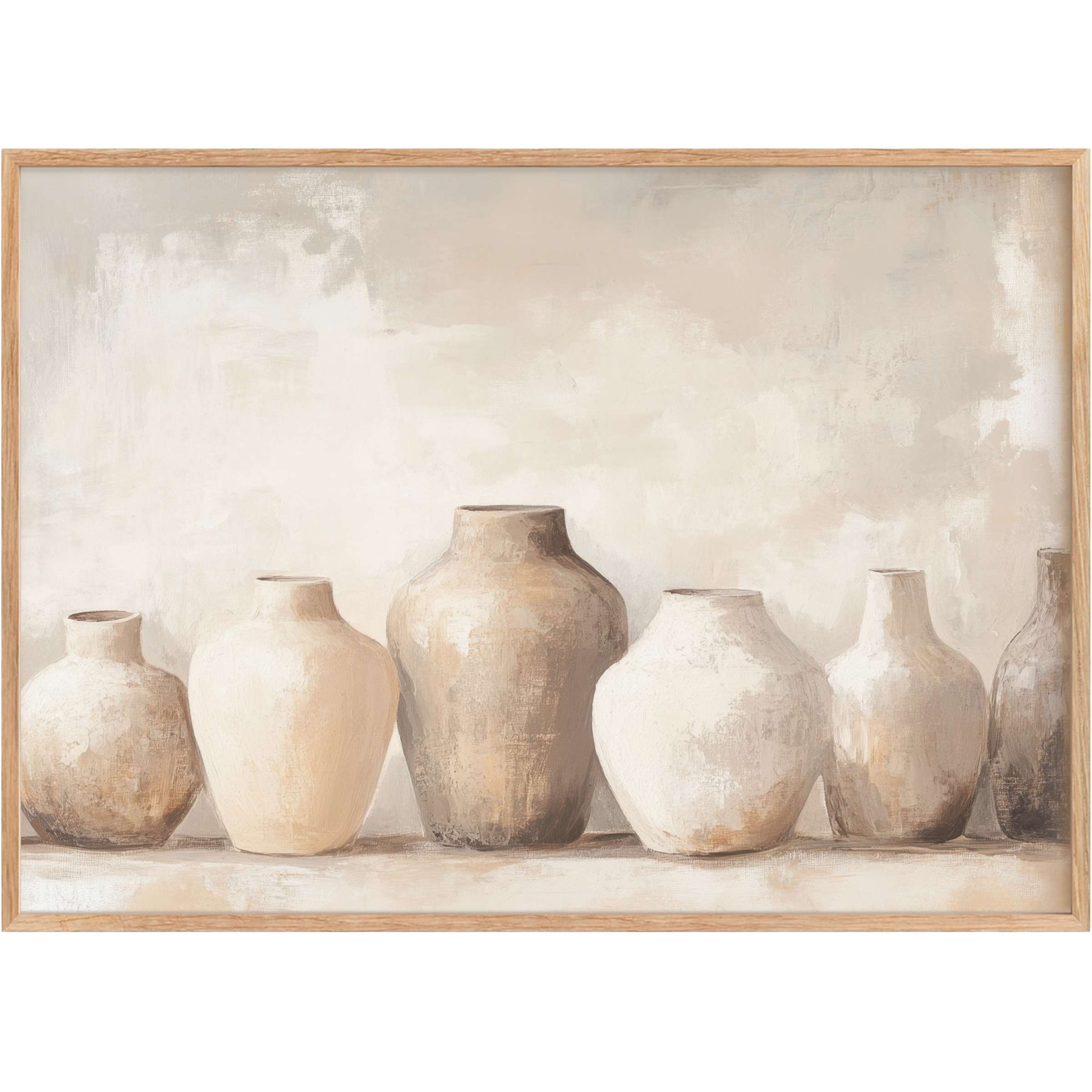 Boho printable wall art featuring earthy-toned vases, evoking a serene, natural warmth that enhances elegant, cozy spaces
