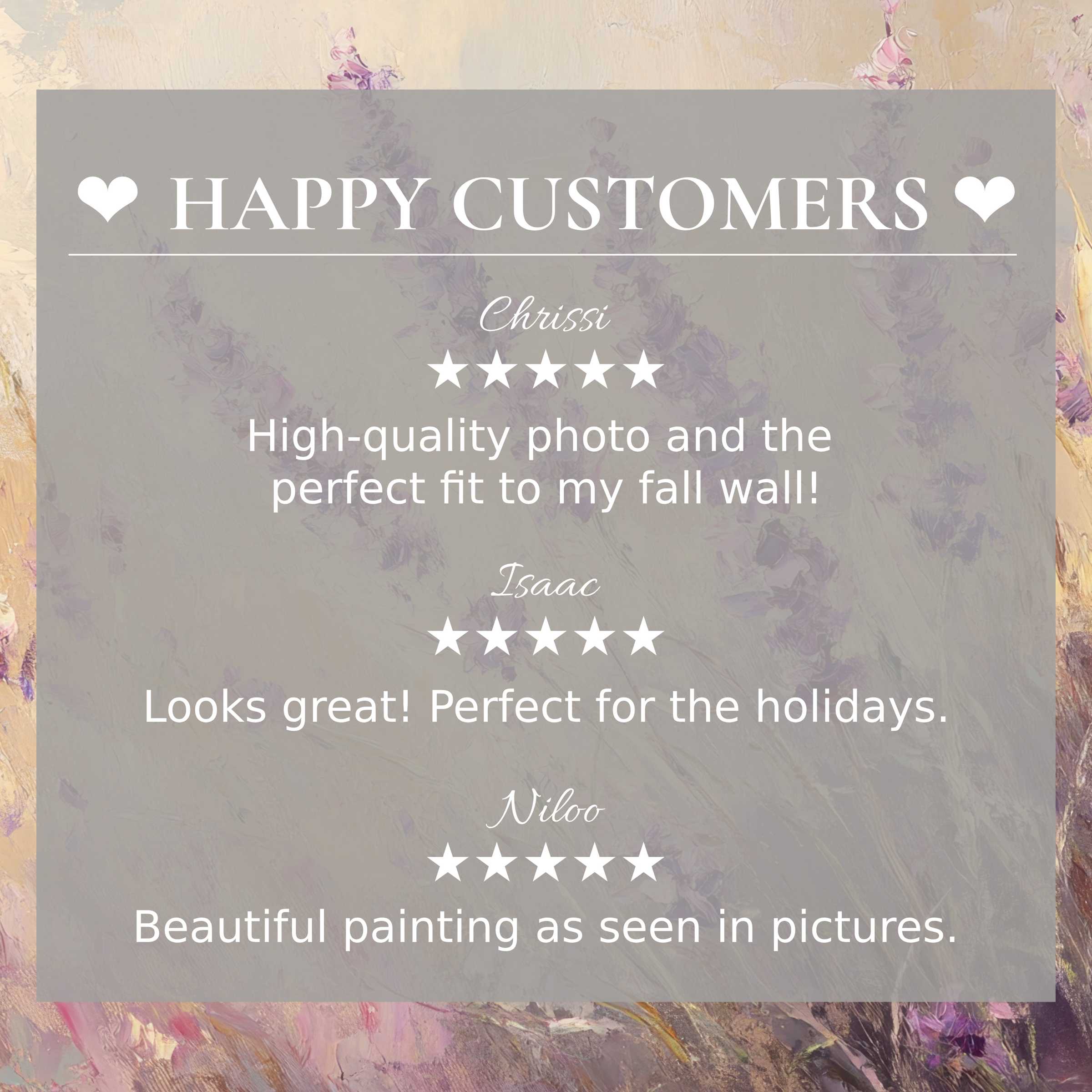 Elegant spring art for Frame TV with abstract floral background, inspiring trust through glowing reviews from a happy customer