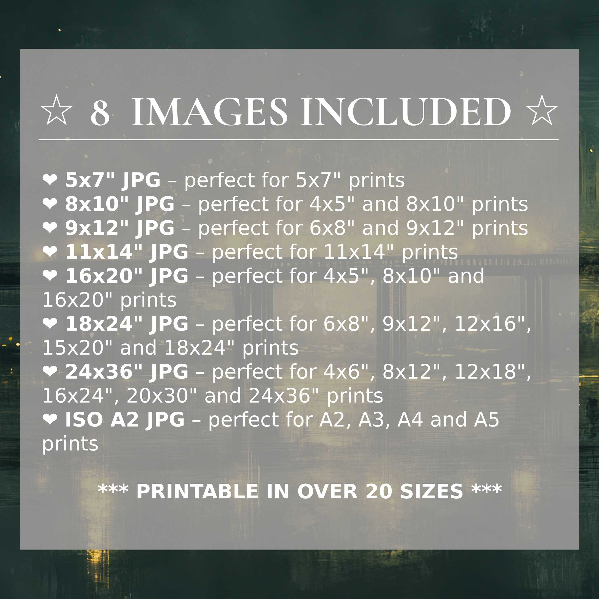 Urban digital print exuding bold, radiant amber and deep teal hues, elevating modern interiors with style and 8 included sizes