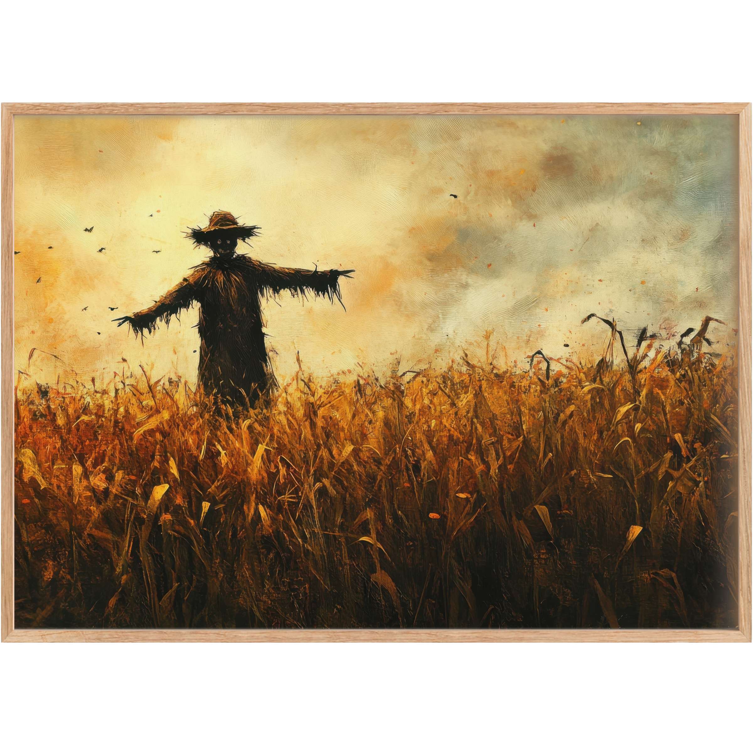 Eerie elegance in warm amber and burnt sienna hues, this Halloween printable wall art crafts a haunting, atmospheric allure