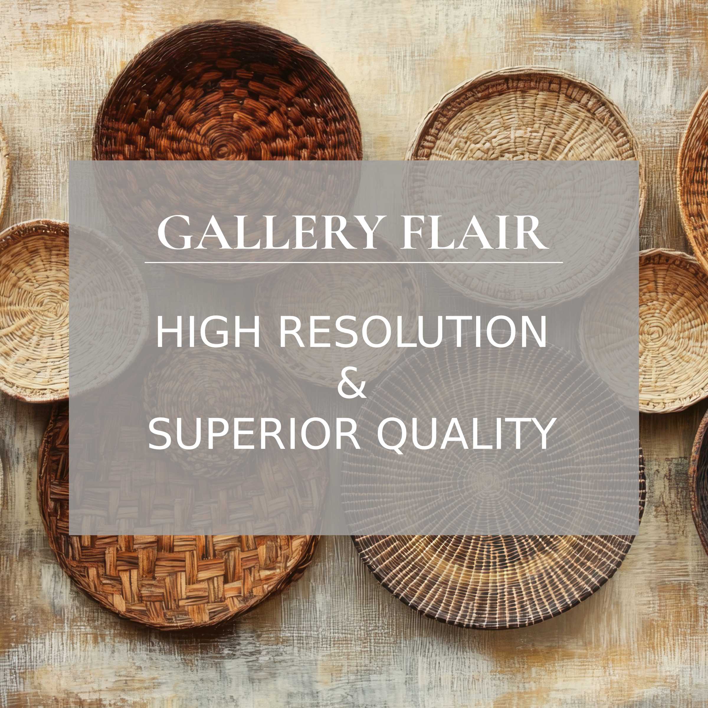 Boho printable art featuring intricately woven baskets exuding warm, earthy tones and a calming, textured depth