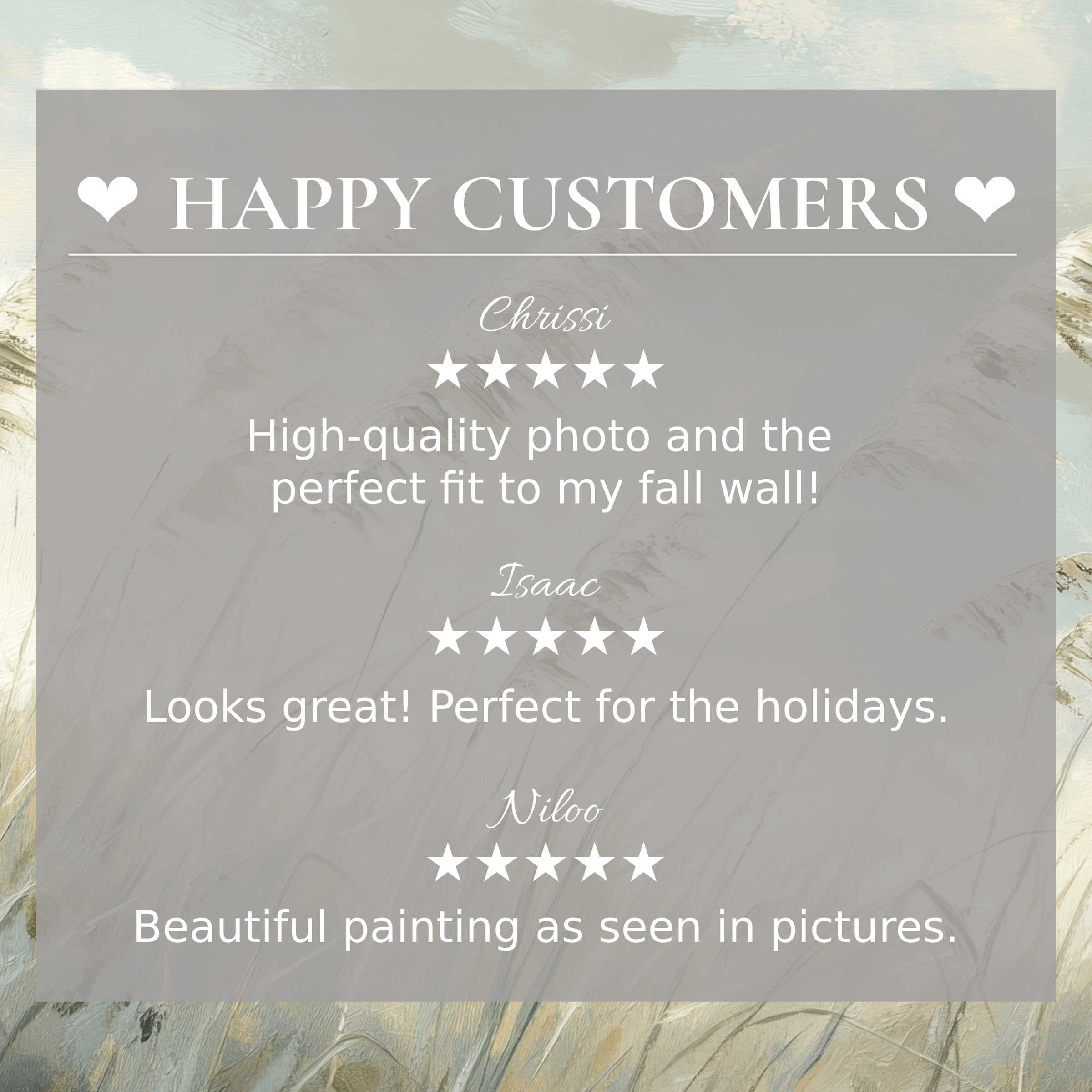 Elegant beach art for Frame TV with abstract sunset hues, showcasing happy customer reviews that inspire trust and style