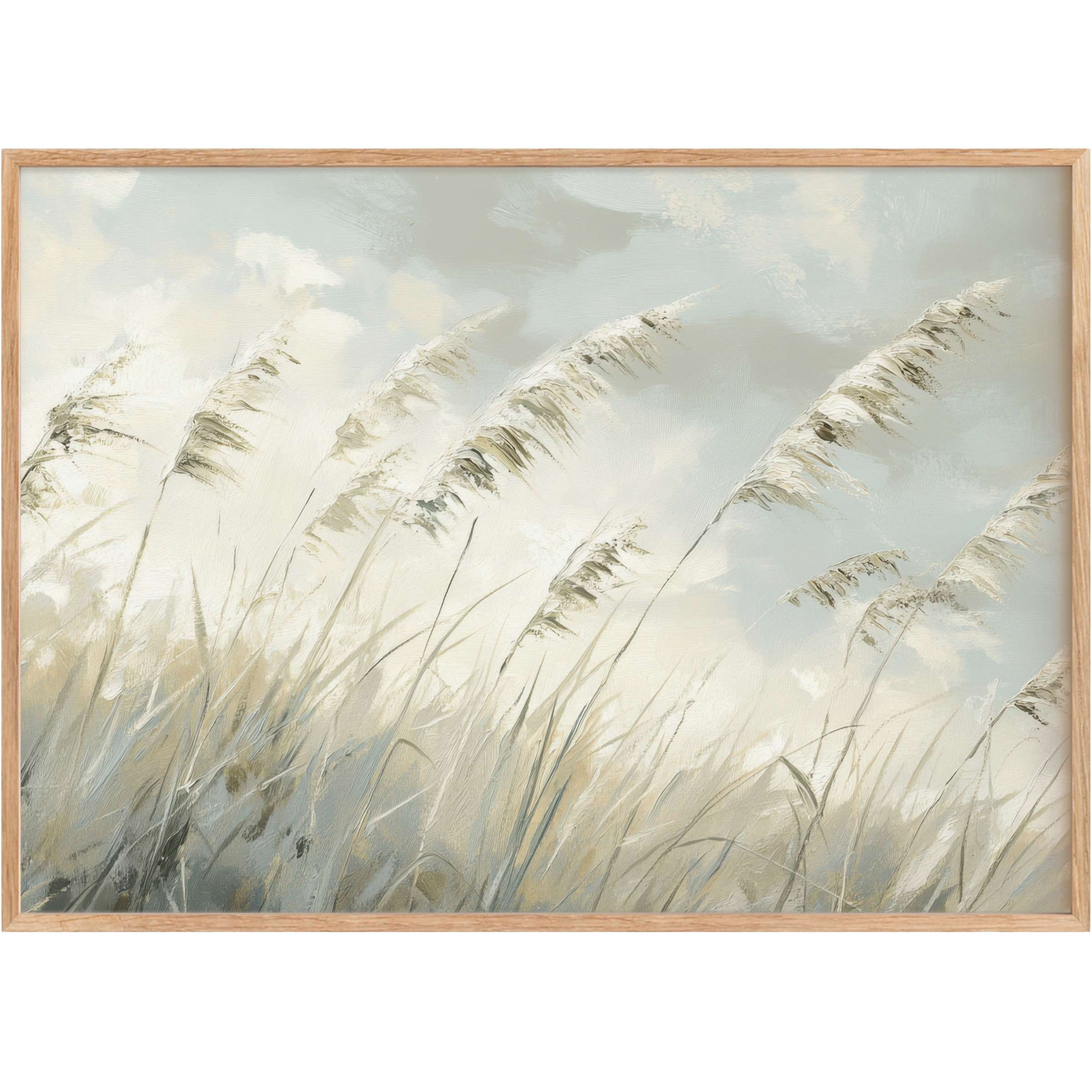 Serene beach printable wall art with soft beige and blue hues, evoking gentle sea breezes and a tranquil coastal escape