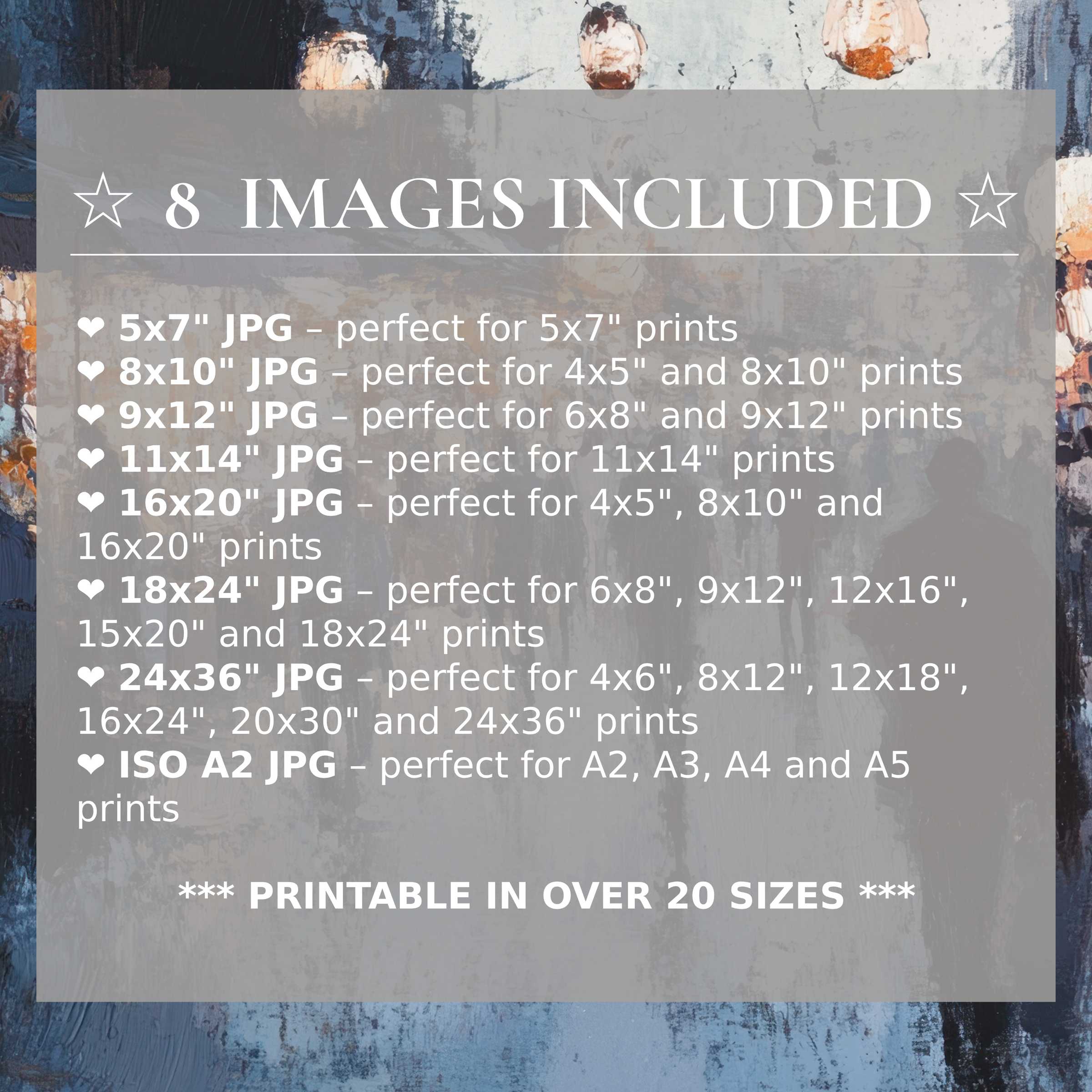 Urban digital print in radiant navy and warm ochre tones, offered in 8 high-quality sizes included-perfect for elevating modern interiors with versatile, sophisticated style