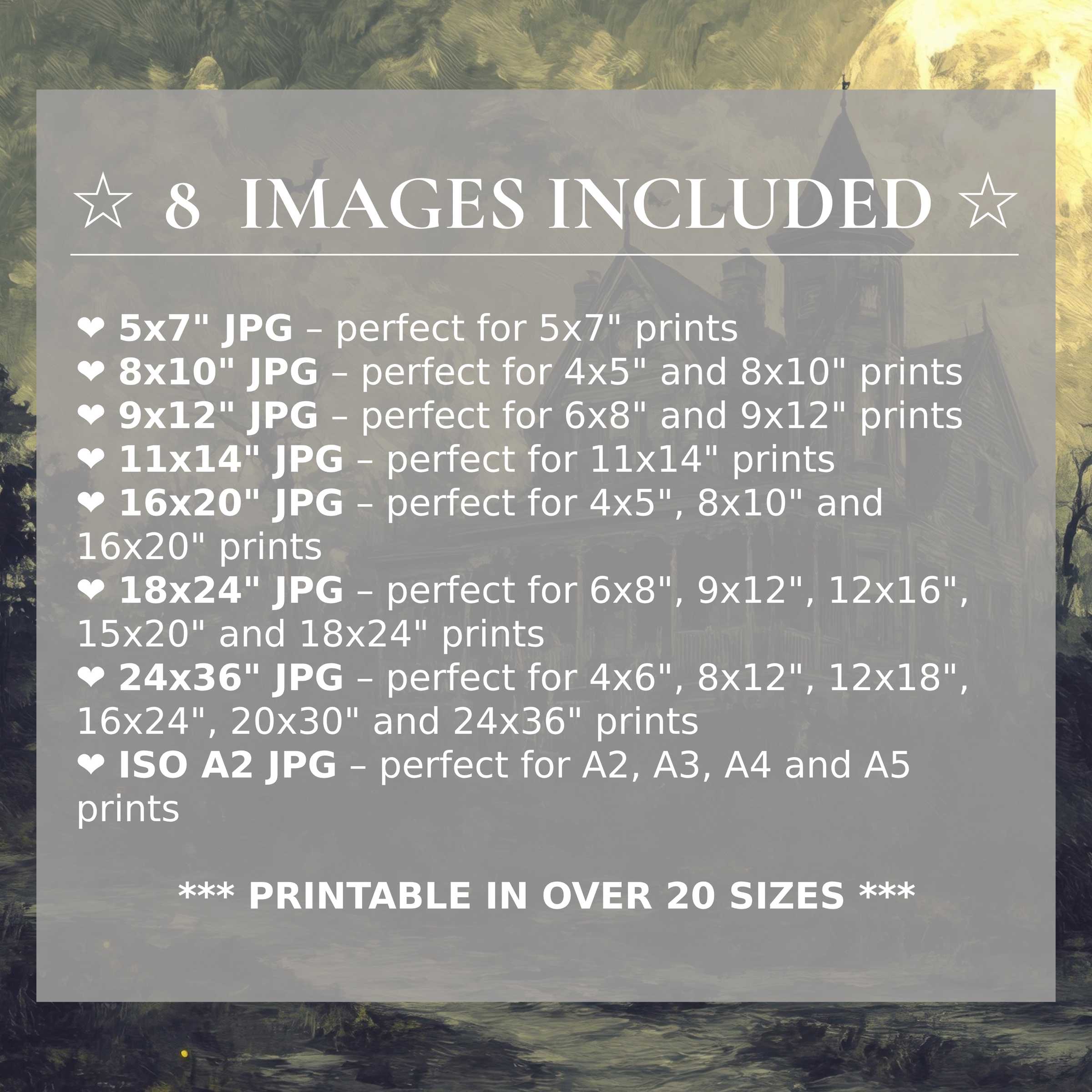Halloween digital print imbued with moody greens and glowing amber accents, delivering bold elegance for refined interiors Includes 8 high-quality sizes with download, enhancing modern spaces with versatile style