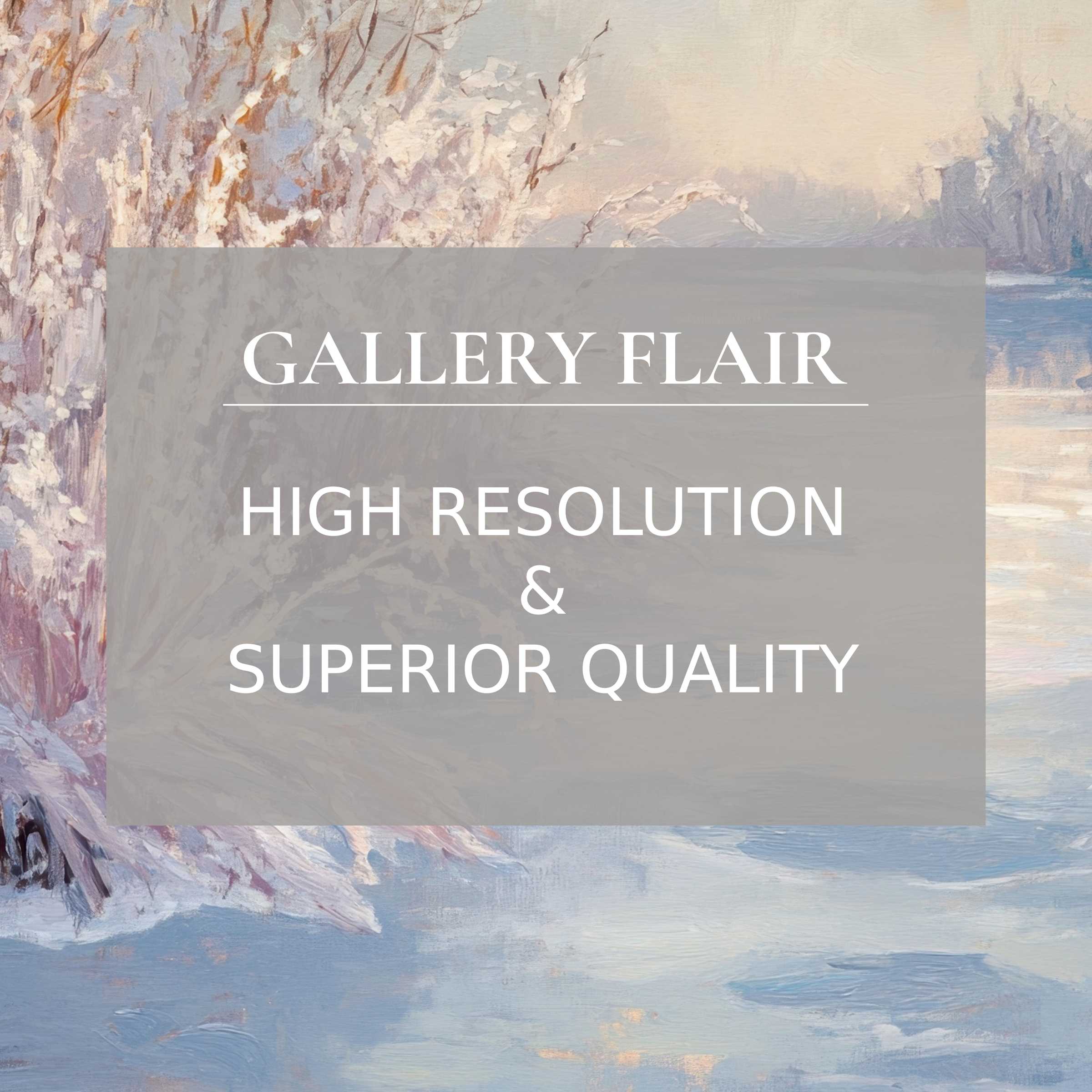 Elegant winter Frame TV picture with refined brushstrokes, superior resolution, and impeccable visual clarity