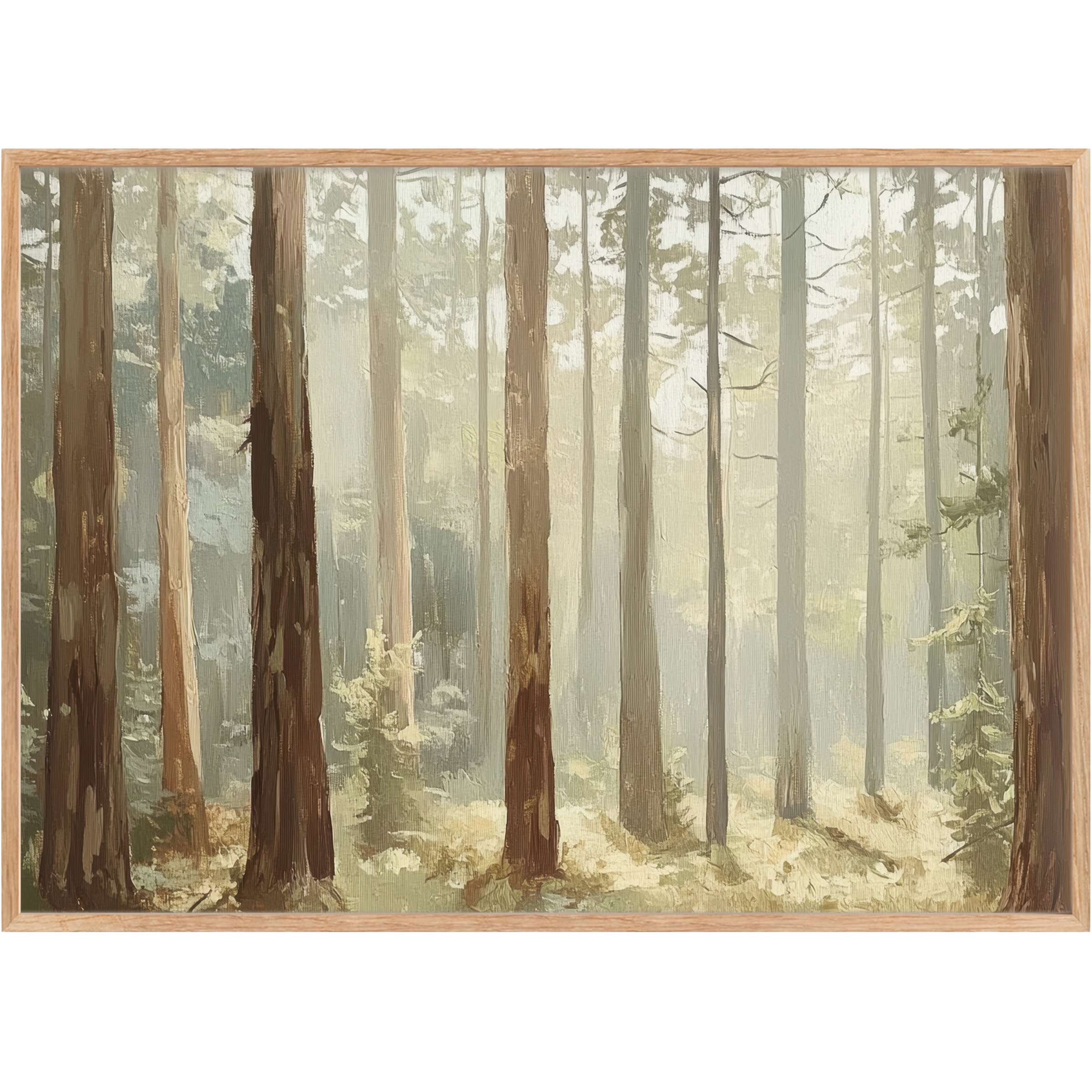 Serene tree printable wall art in soft earth tones, evoking calm and natural elegance in any refined living space