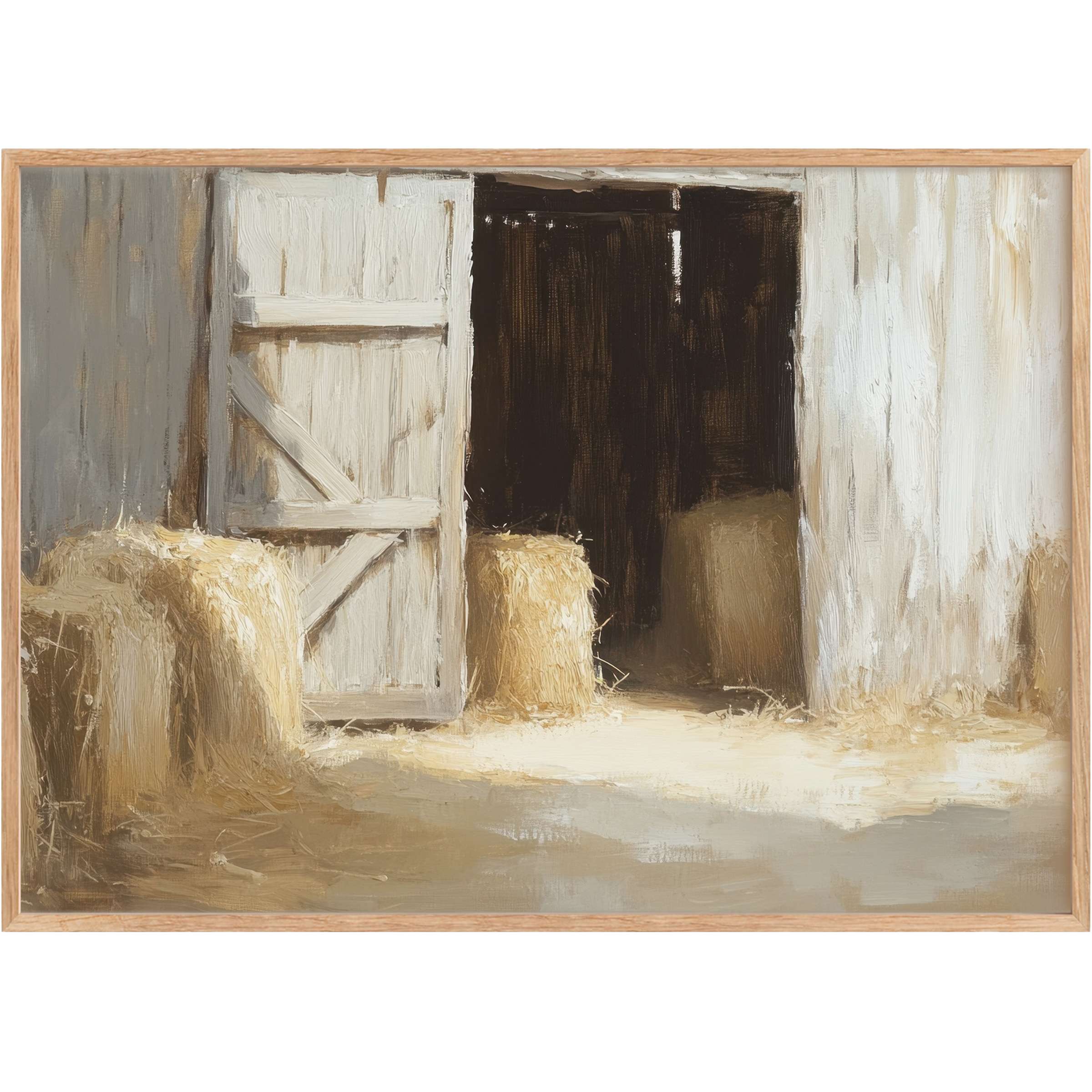 Rustic charm shines in this farmhouse printable wall art, where soft beige and worn white evoke a serene, timeless warmth