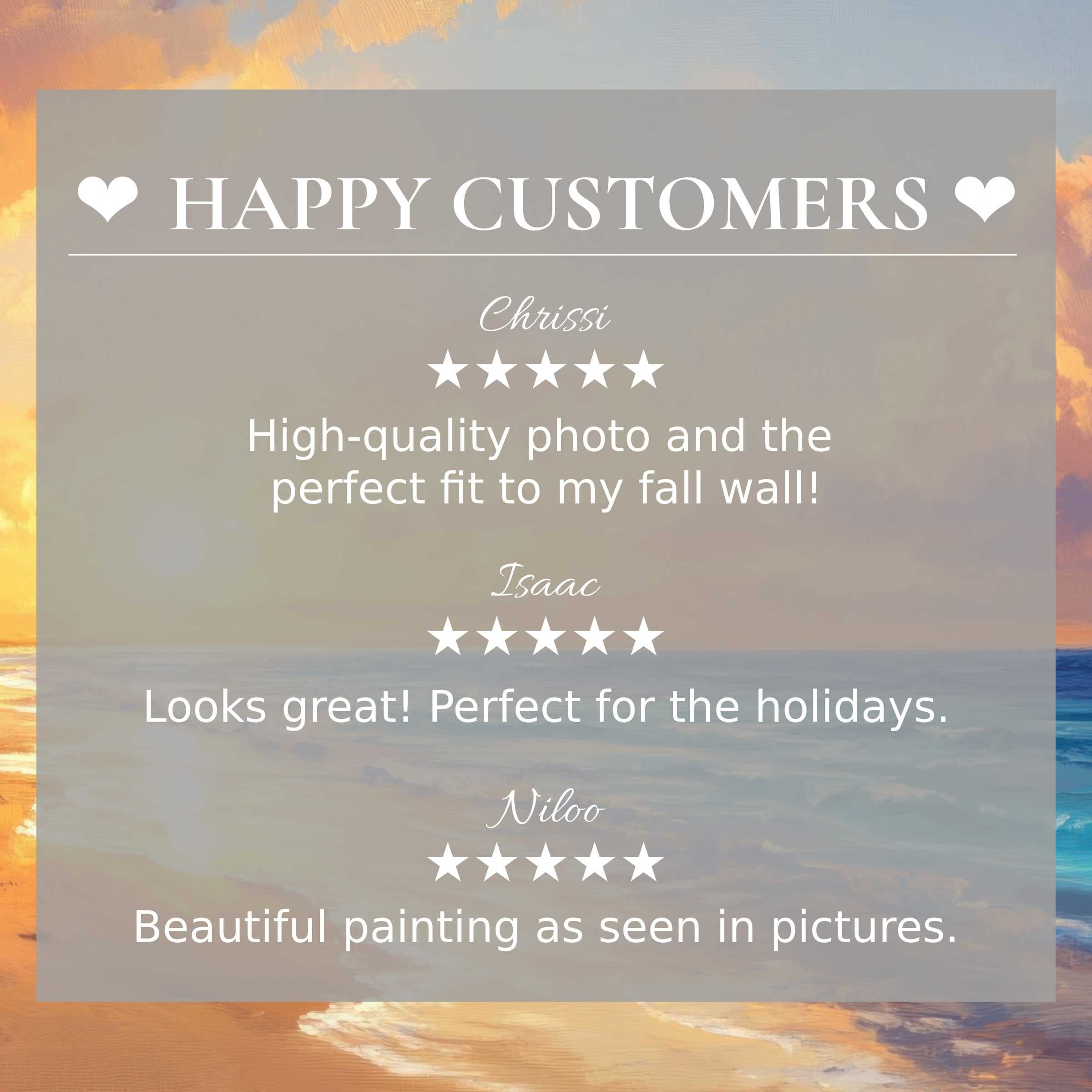 Elegant beach art for Frame TV with abstract sunset hues and happy customer reviews building refined trust