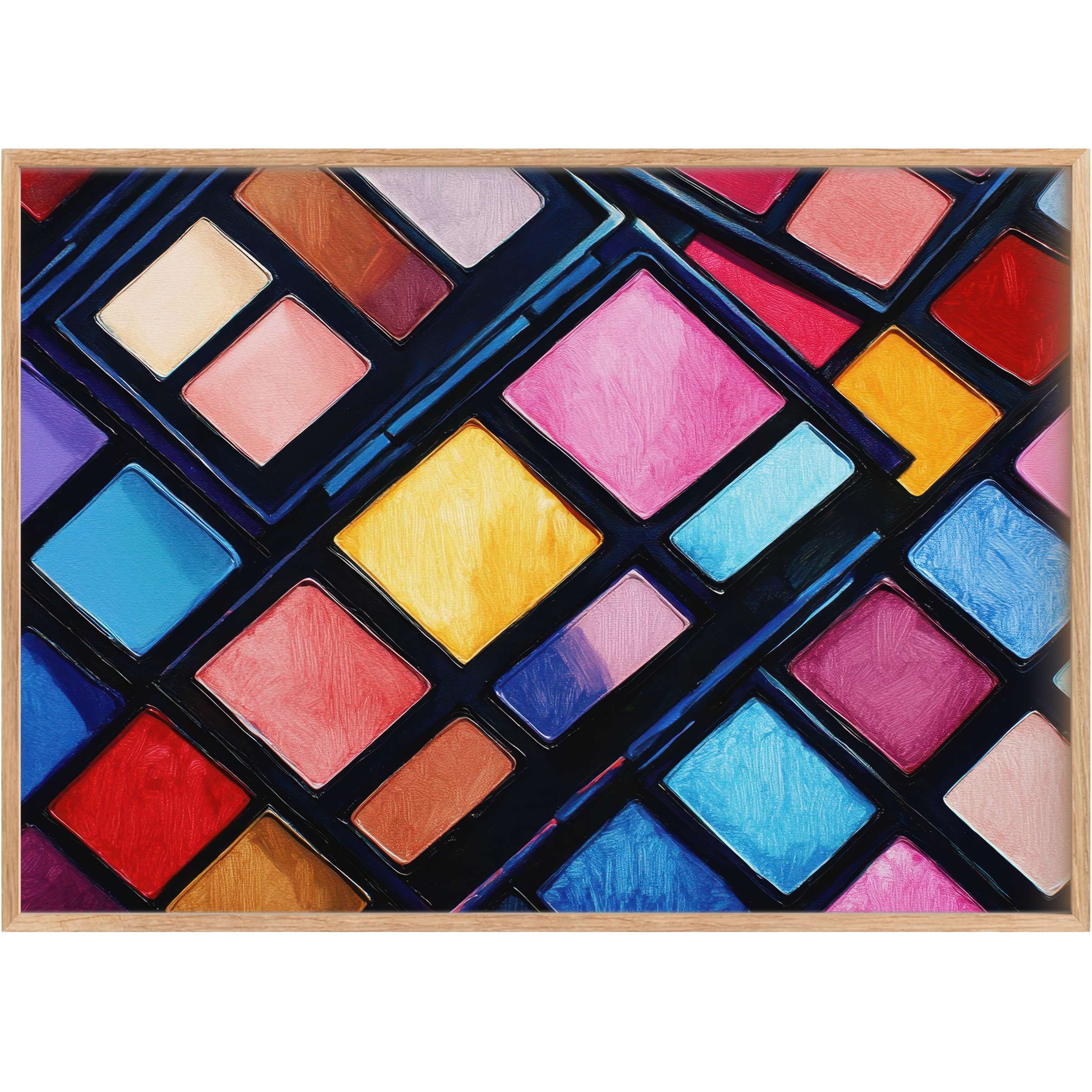 Vibrant pop art printable wall art featuring bold blues, pinks, and yellows that energize and uplift any chic living space