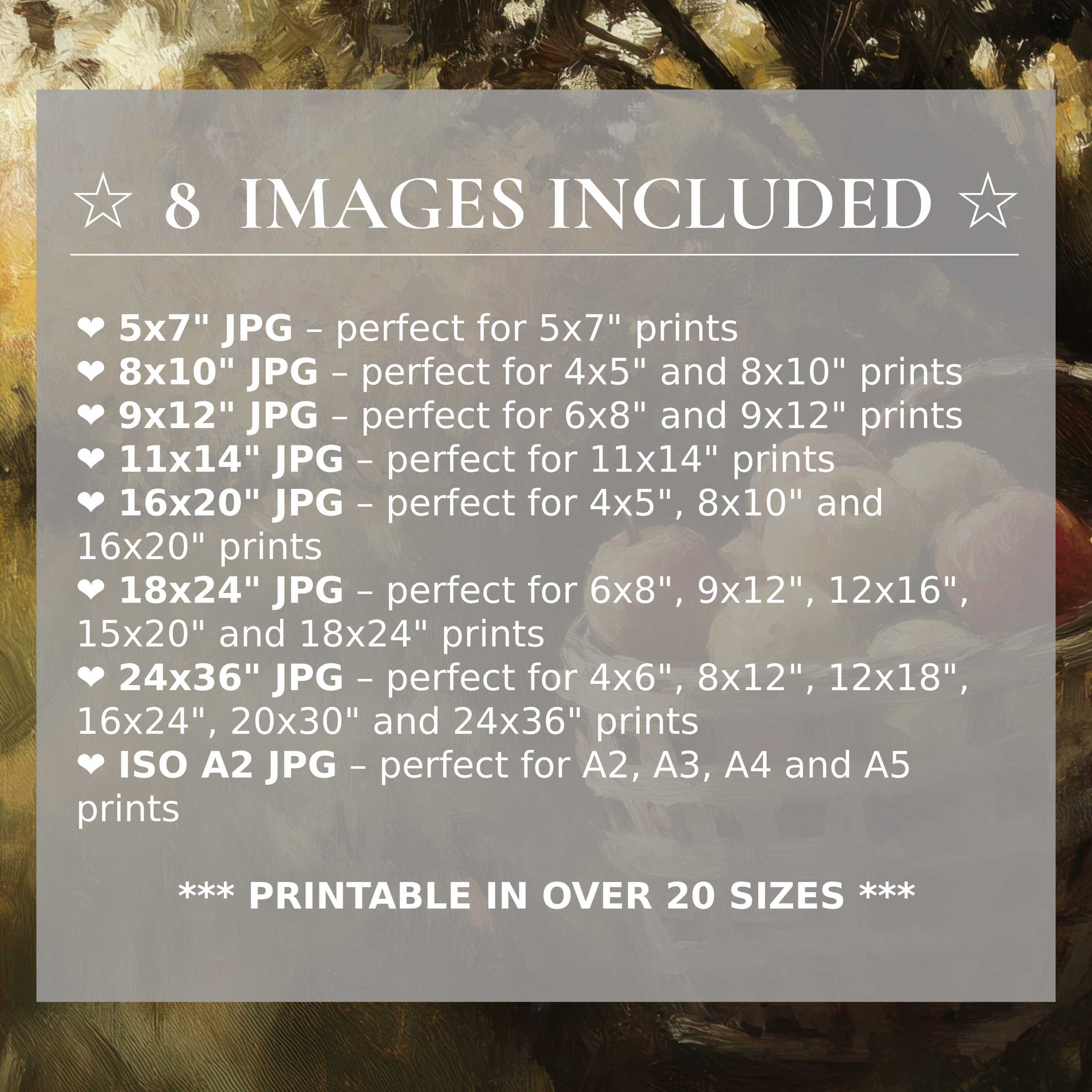 Fall digital print exudes radiant amber and deep gold hues, available in 8 high-quality sizes included for seamless modern interior elegance