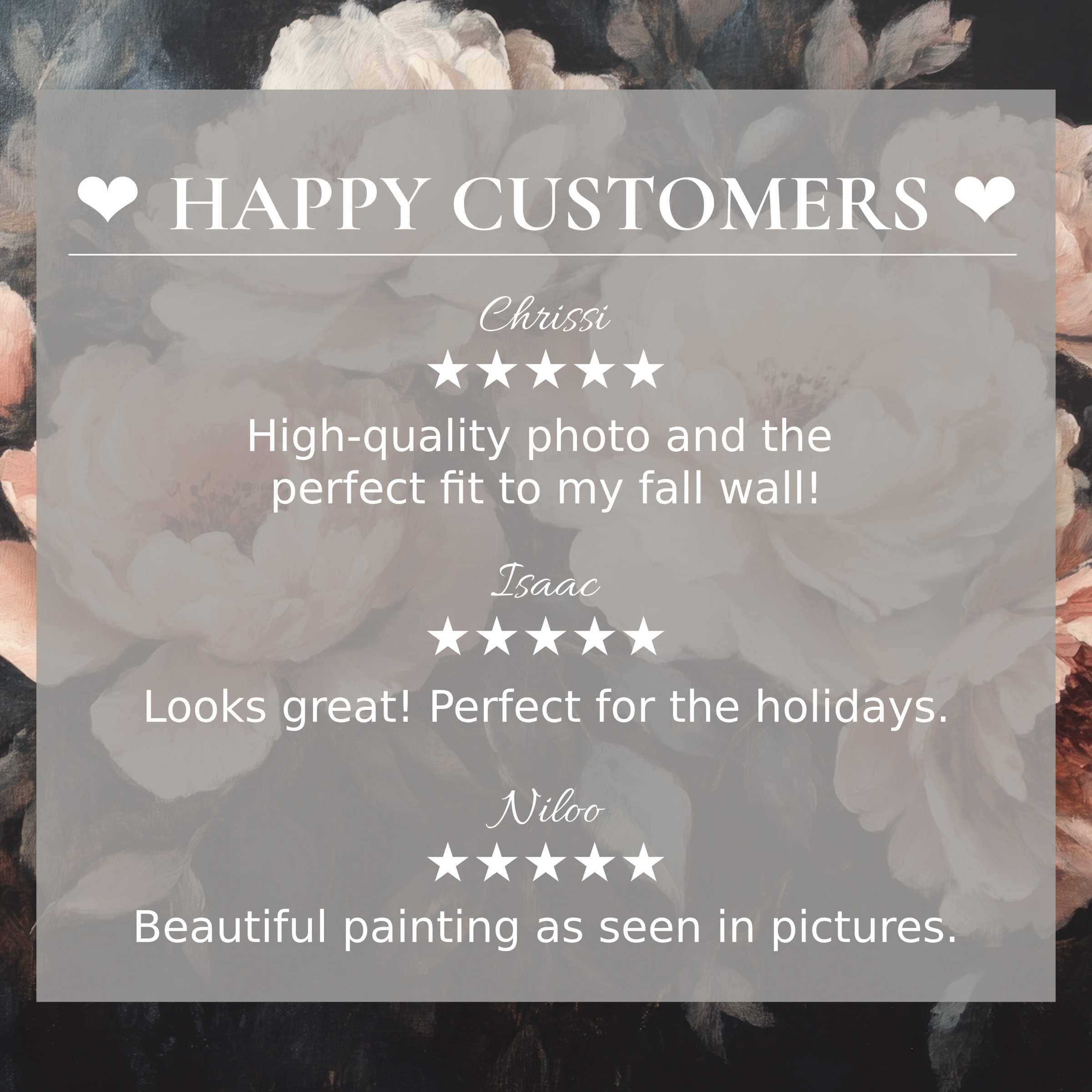 Floral art for Frame TV with abstract sunset hues, showcasing happy customer praise and refined, elegant aesthetics