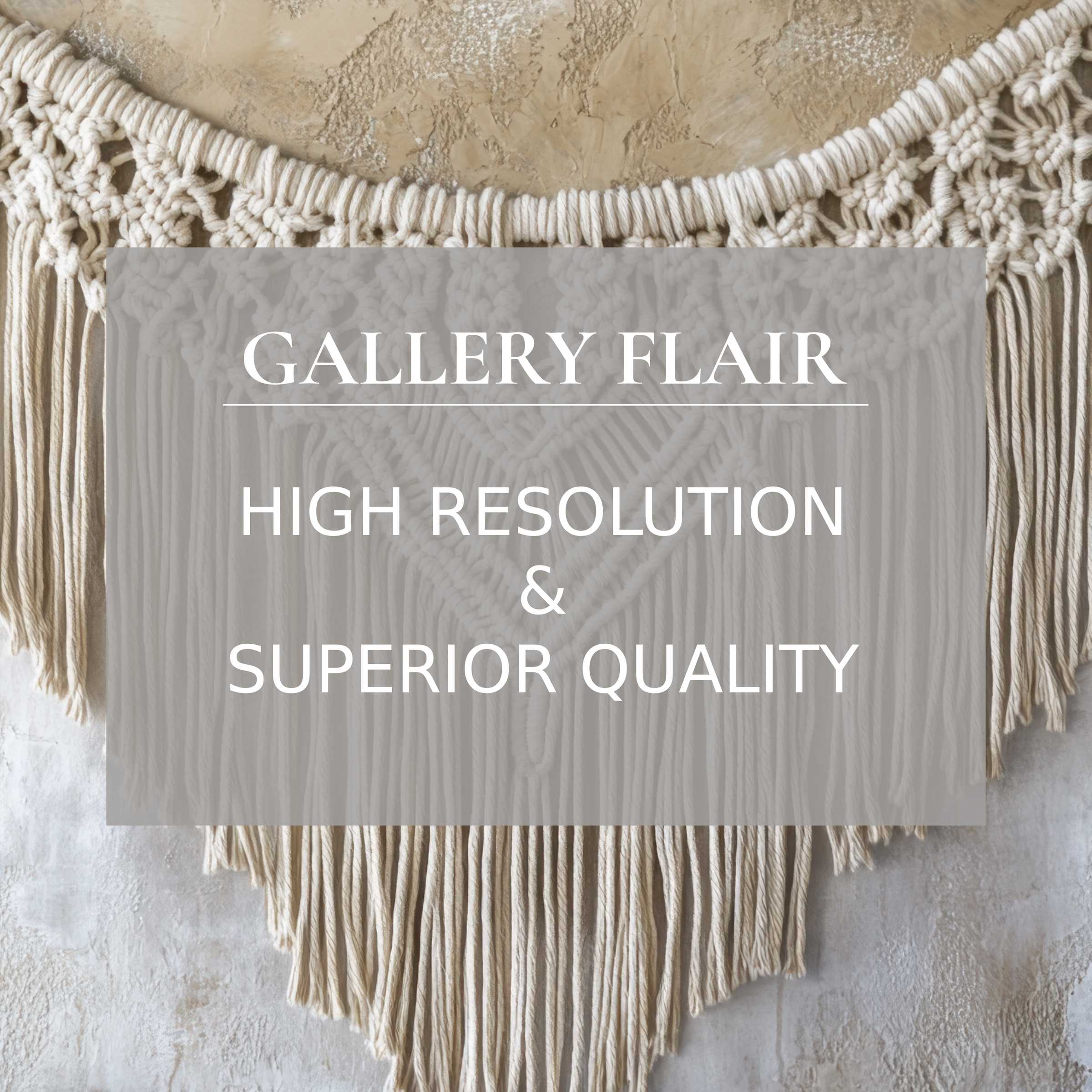 Boho printable art exuding serene charm, featuring intricate macramé textures in high-resolution quality that elevate modern interiors with warm, natural elegance