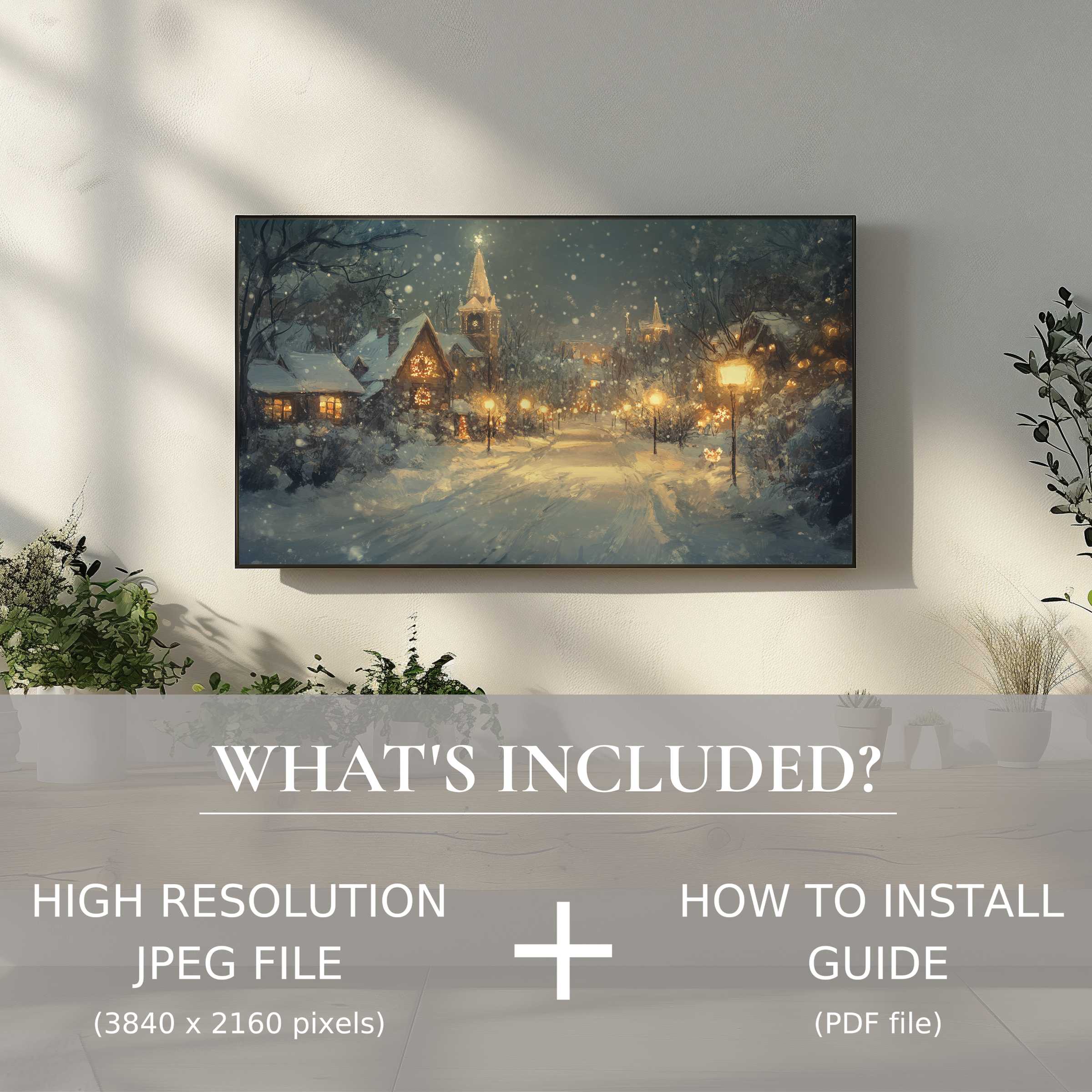 Elegant Christmas digital TV art download enhances your living space with easy, high-res digital use and cozy winter charm