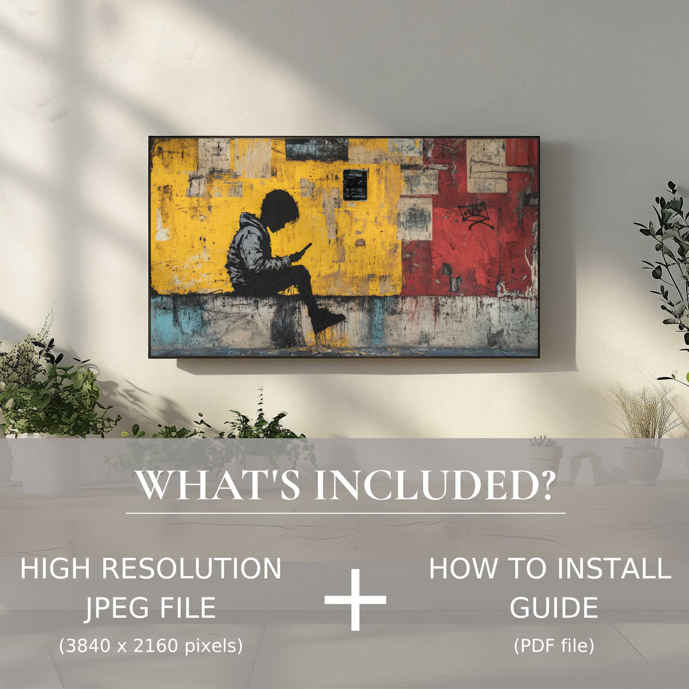 Elegant street art digital TV art download, easy to use, enriching your modern living space with urban charm