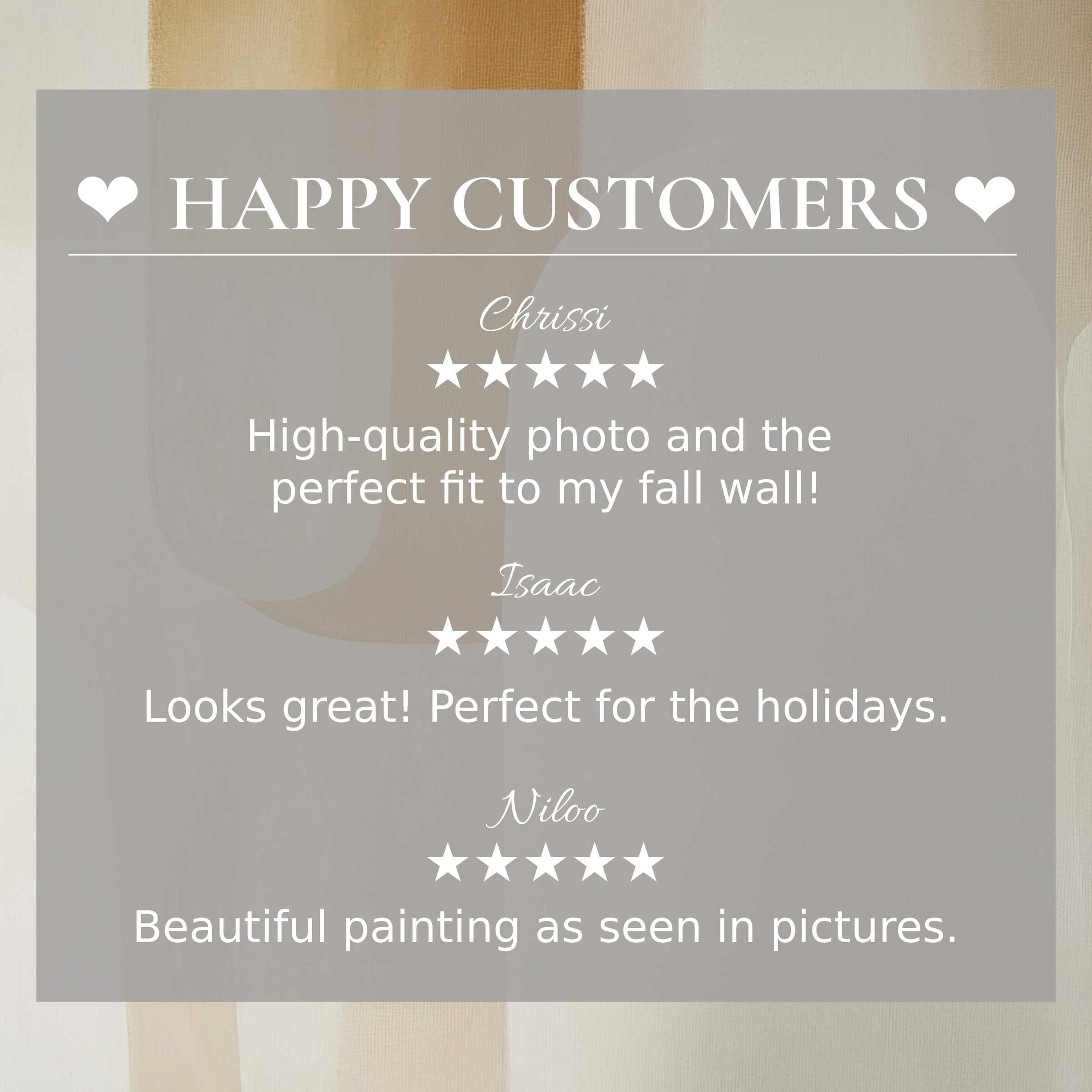 Refined neutral art for Frame TV with abstract sunset hues; happy customer reviews build trust and highlight elegance