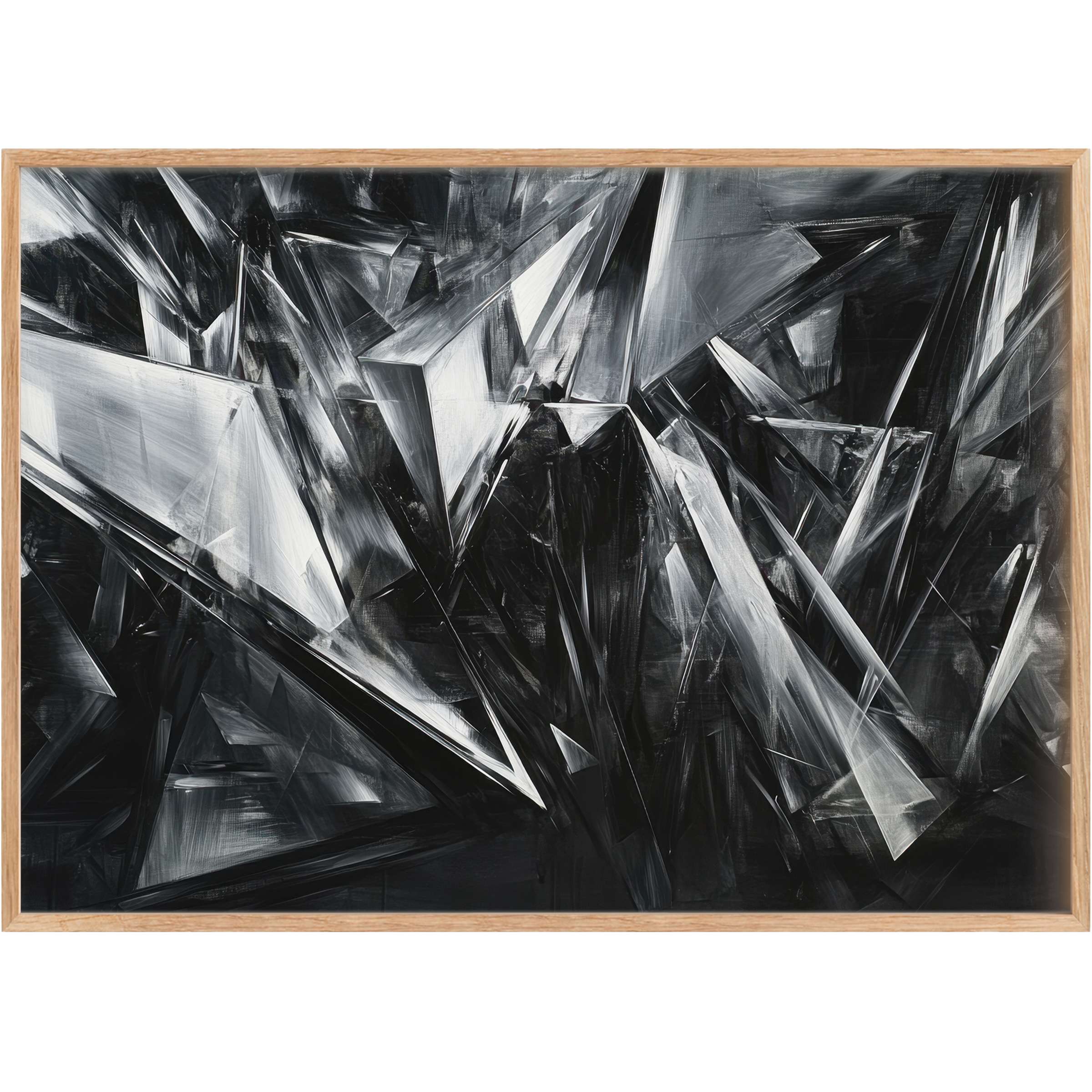 Dynamic abstract printable wall art in monochrome tones, radiating bold sophistication and modern edge to elevate luxe interiors