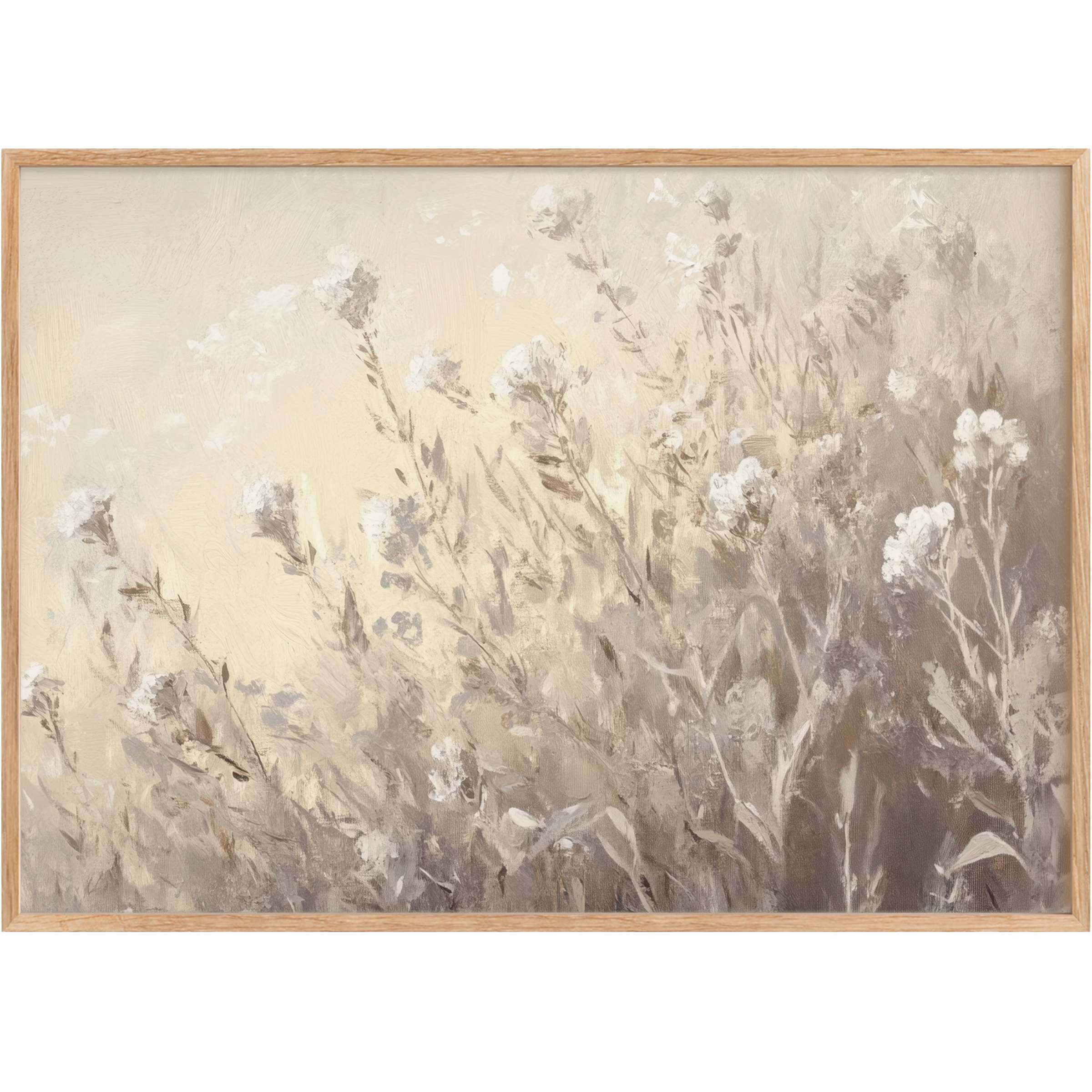 Botanical printable wall art with soft beige and muted taupe tones, creating a serene and elegant ambiance for refined interiors