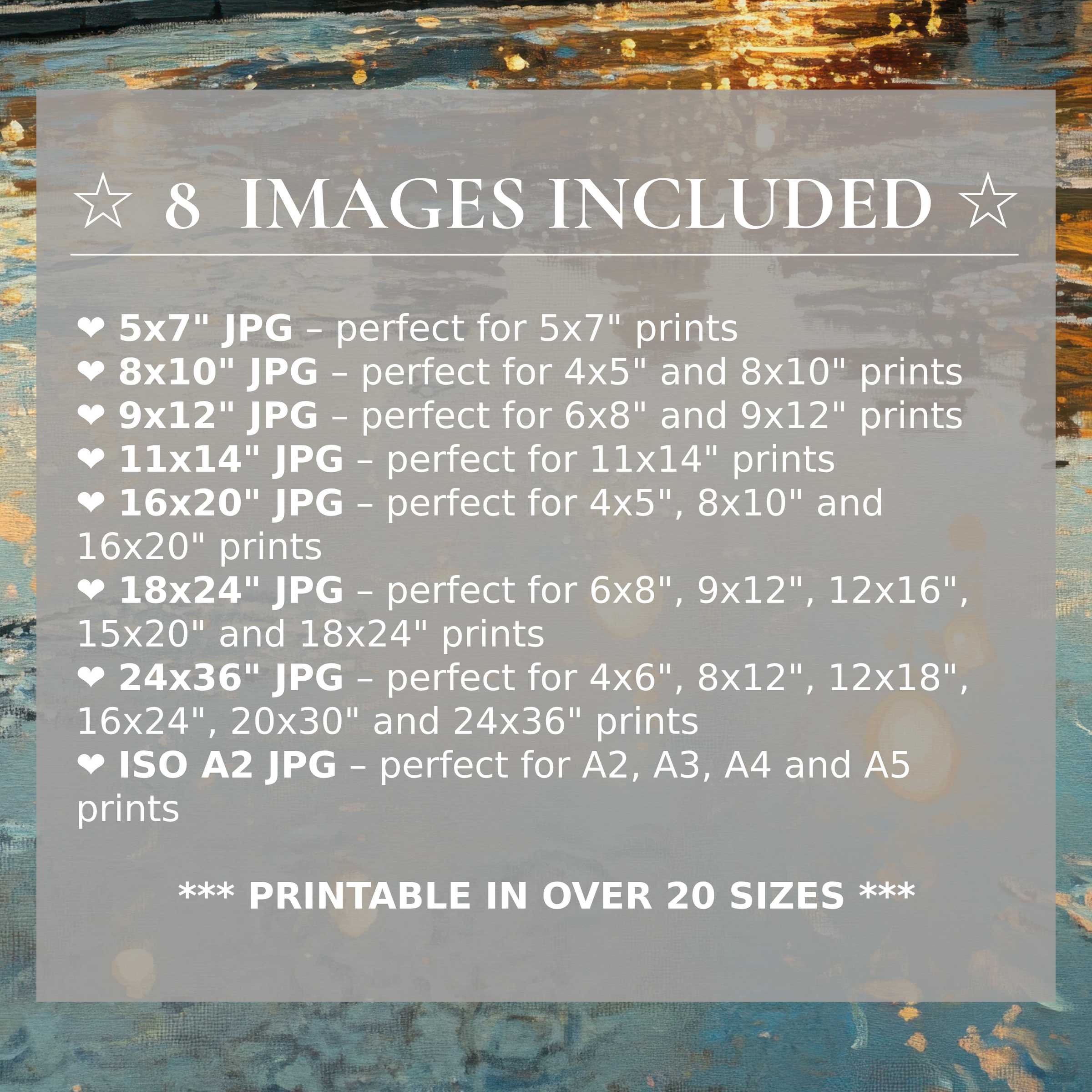 Urban digital print radiating rich amber and deep teal hues, elevating modern interiors with 8 high-quality sizes included