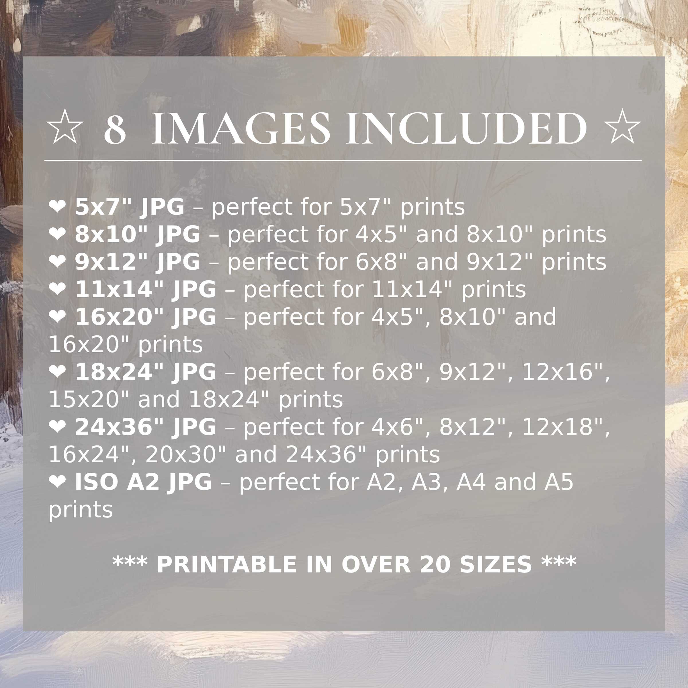 Winter digital print with radiant, earthy tones and calming neutrals, elevating modern interiors with style-8 high-quality sizes included