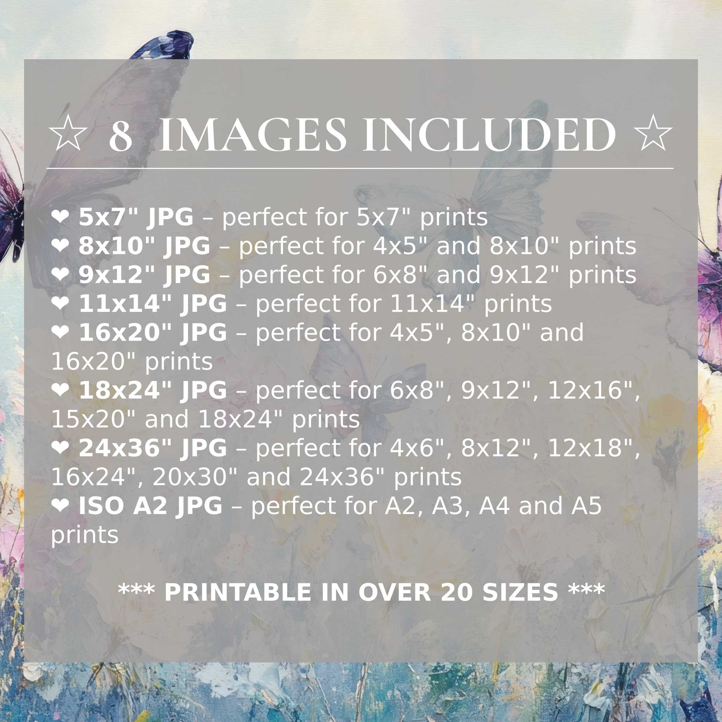 Nursery digital print in calming pastel blues and purples, offered in 8 premium sizes included to elevate modern interiors with versatile style
