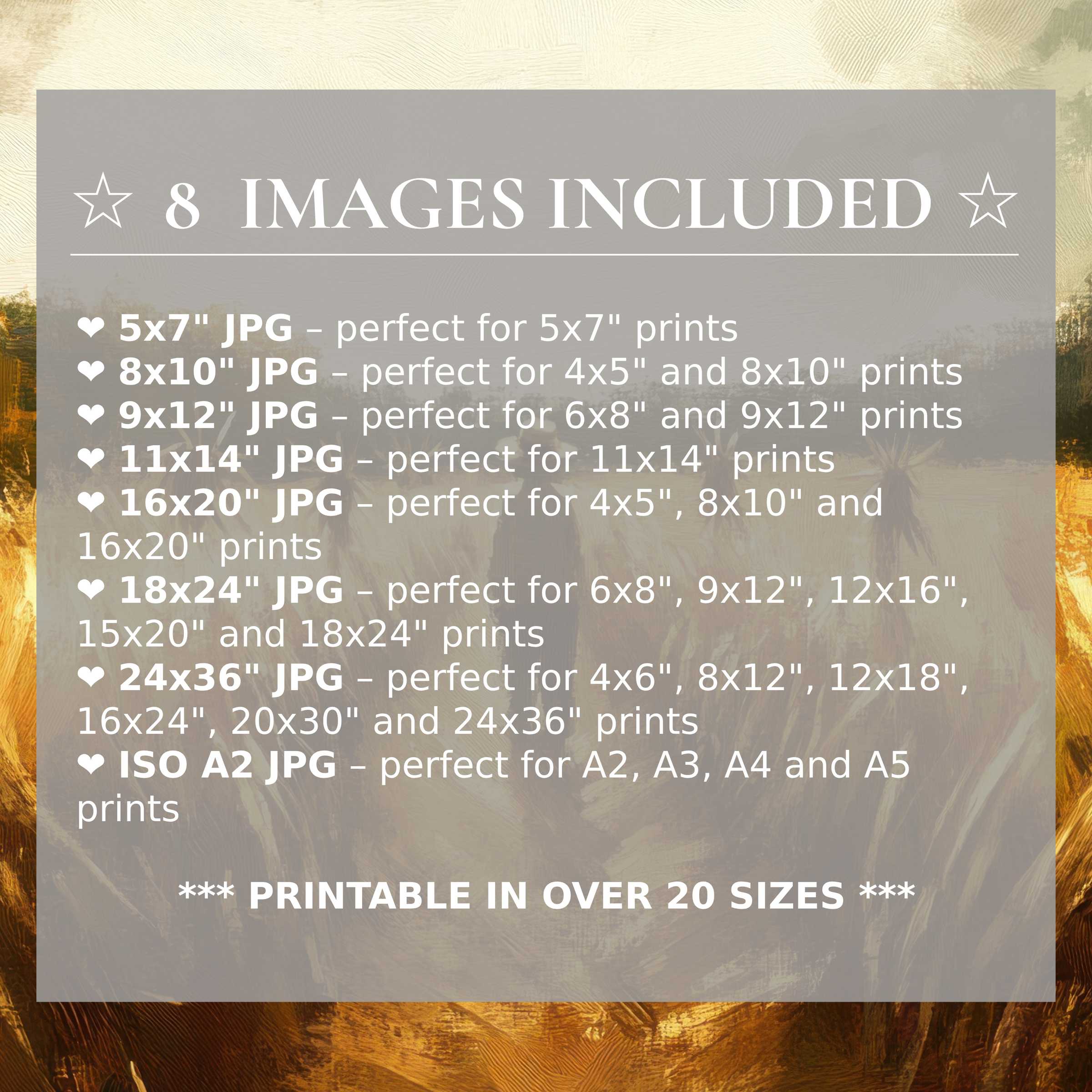 Fall digital print radiates warm amber and rich gold hues, elevating modern interiors with 8 high-quality sizes included