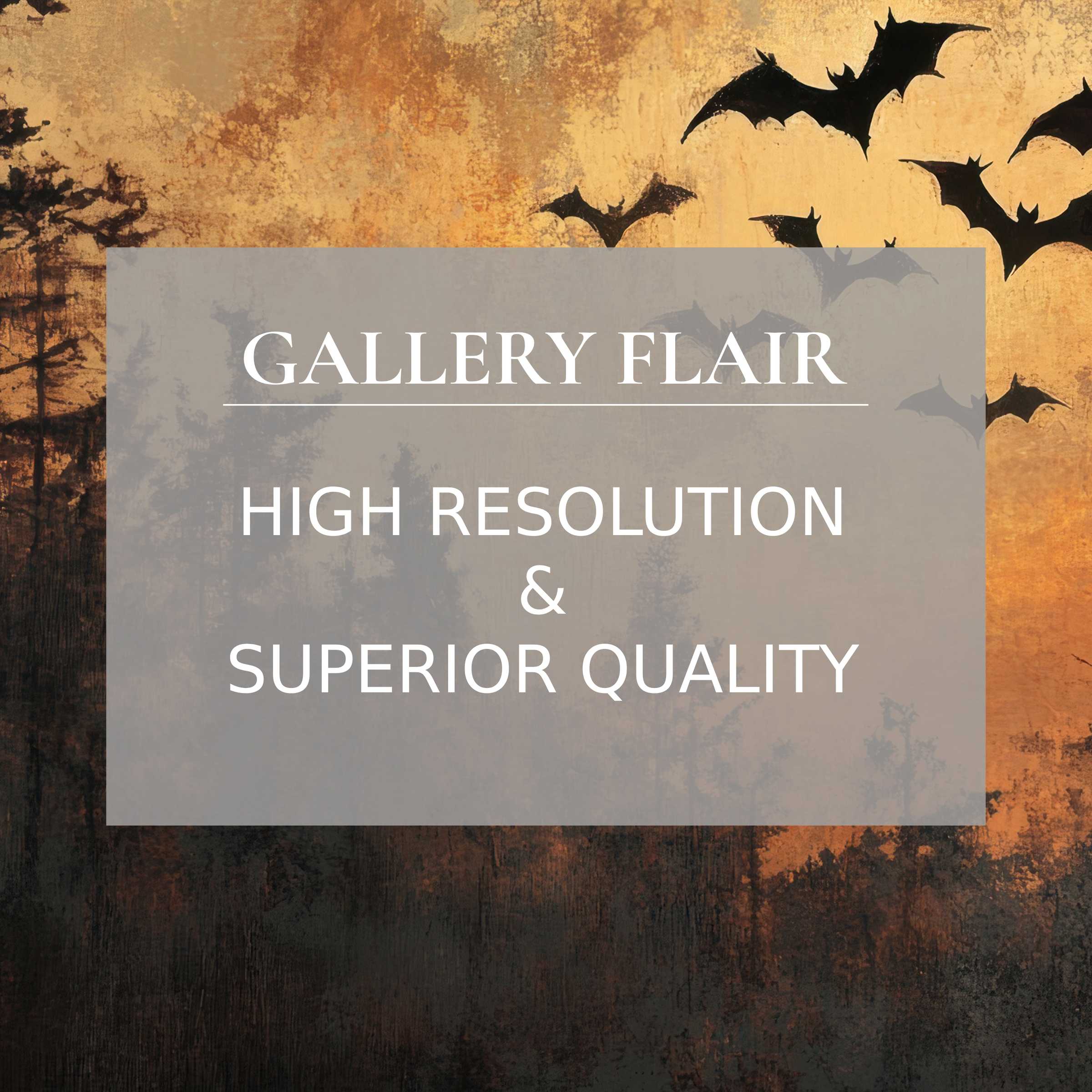Ethereal Halloween printable art in rich autumn hues with soaring bats, embodying bold, premium detail to elevate modern interiors