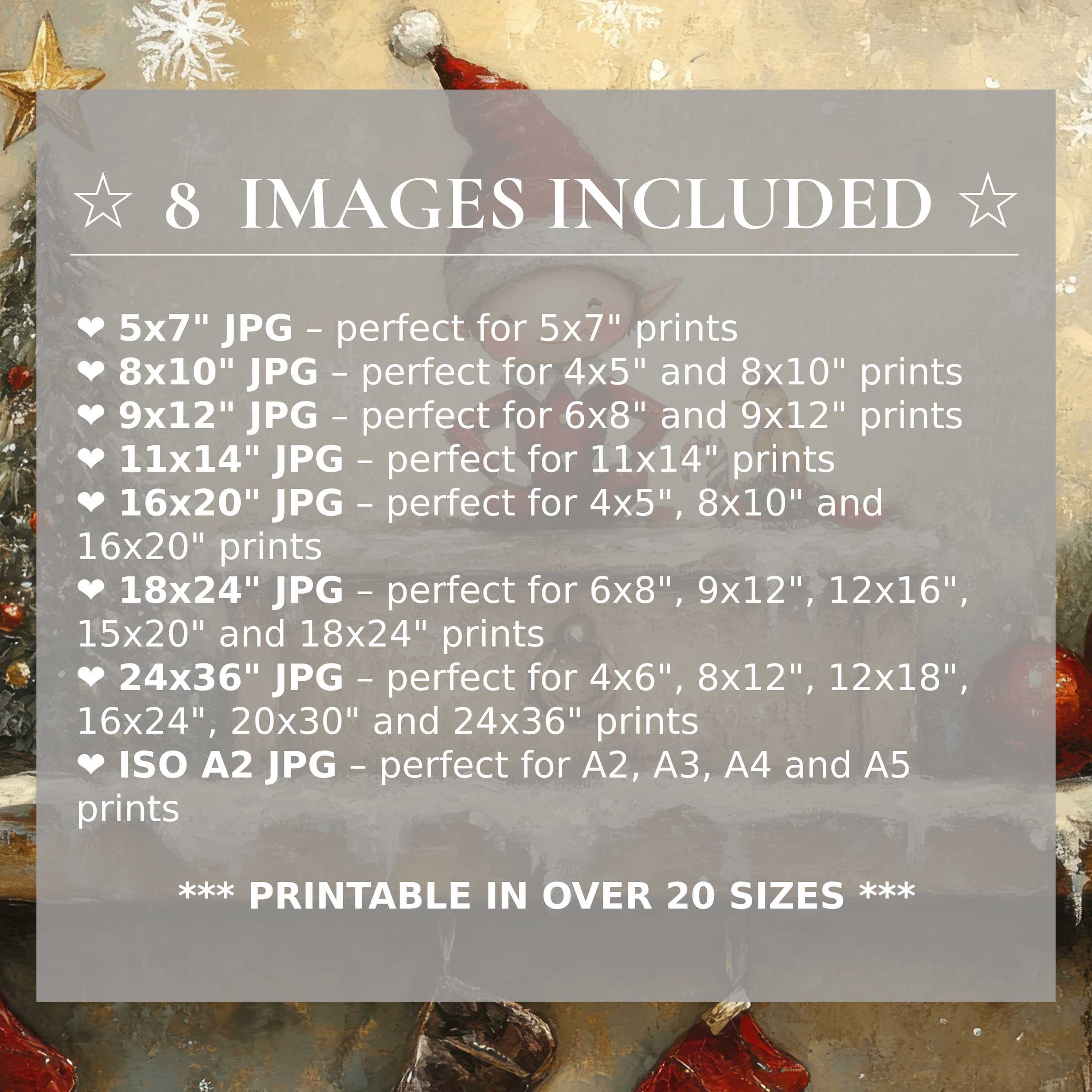 Christmas digital print exuding warm golds and vibrant reds, elevating modern interiors with radiant style; includes 8 high-quality sizes