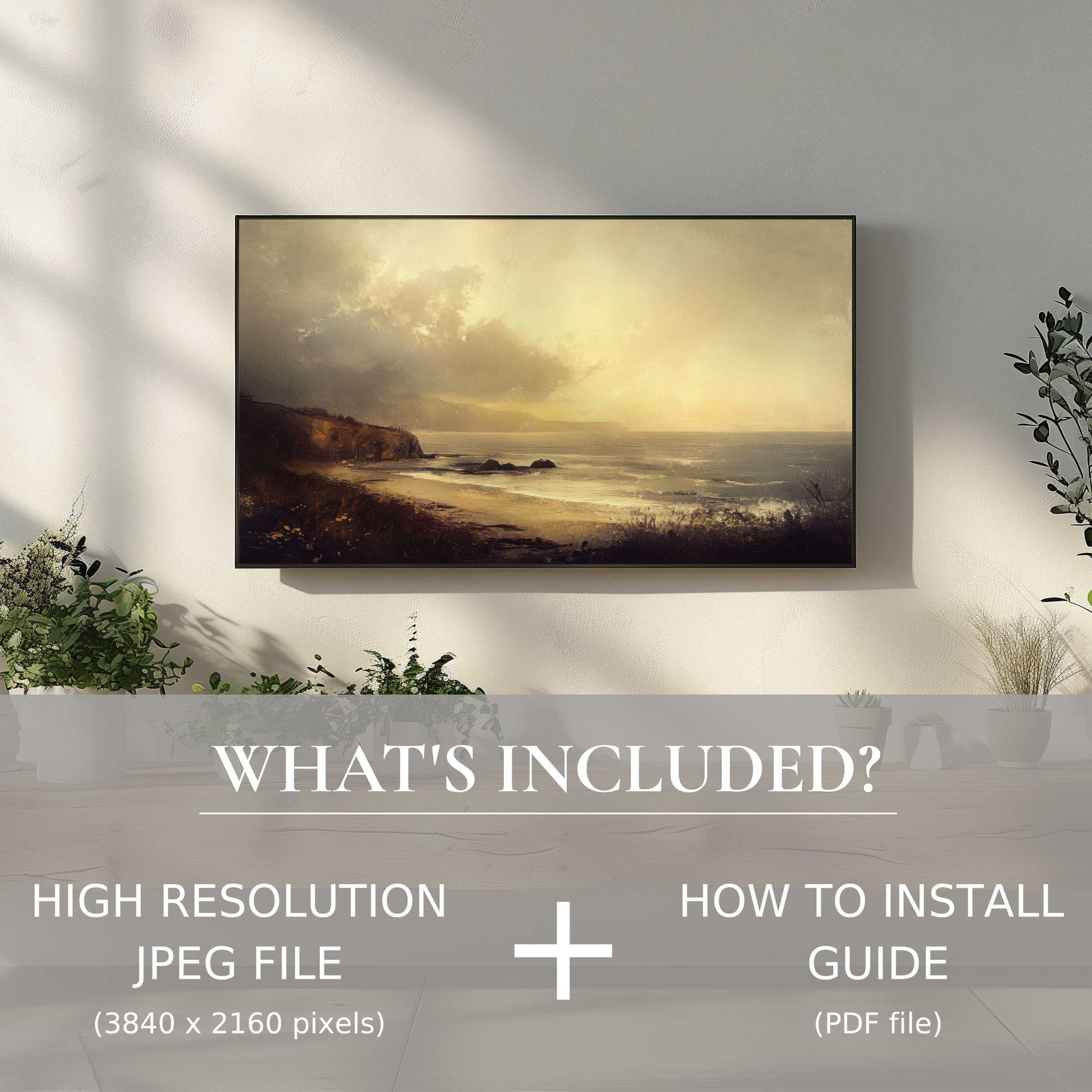 Elegant landscape digital TV art download brightens stylish living spaces with easy digital use and seamless installation