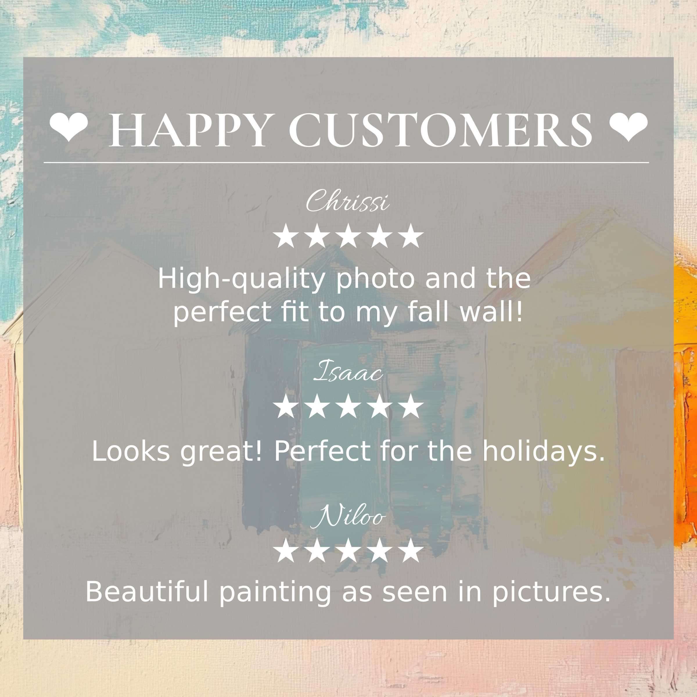 Beach art for Frame TV with abstract pastel hues, showcasing happy customer reviews and elegant product trust
